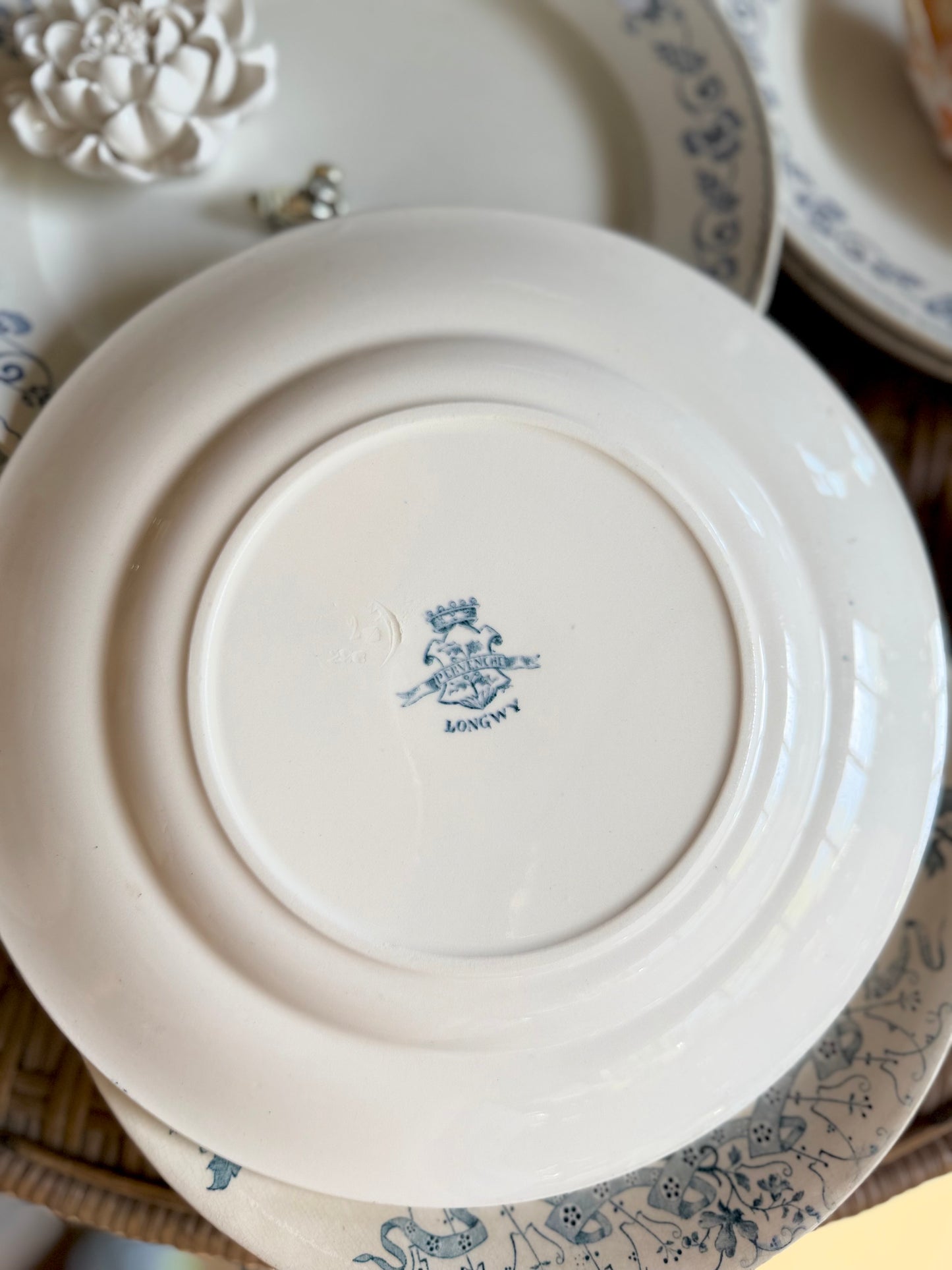 Assiettes plates en terre de fer dépareillées