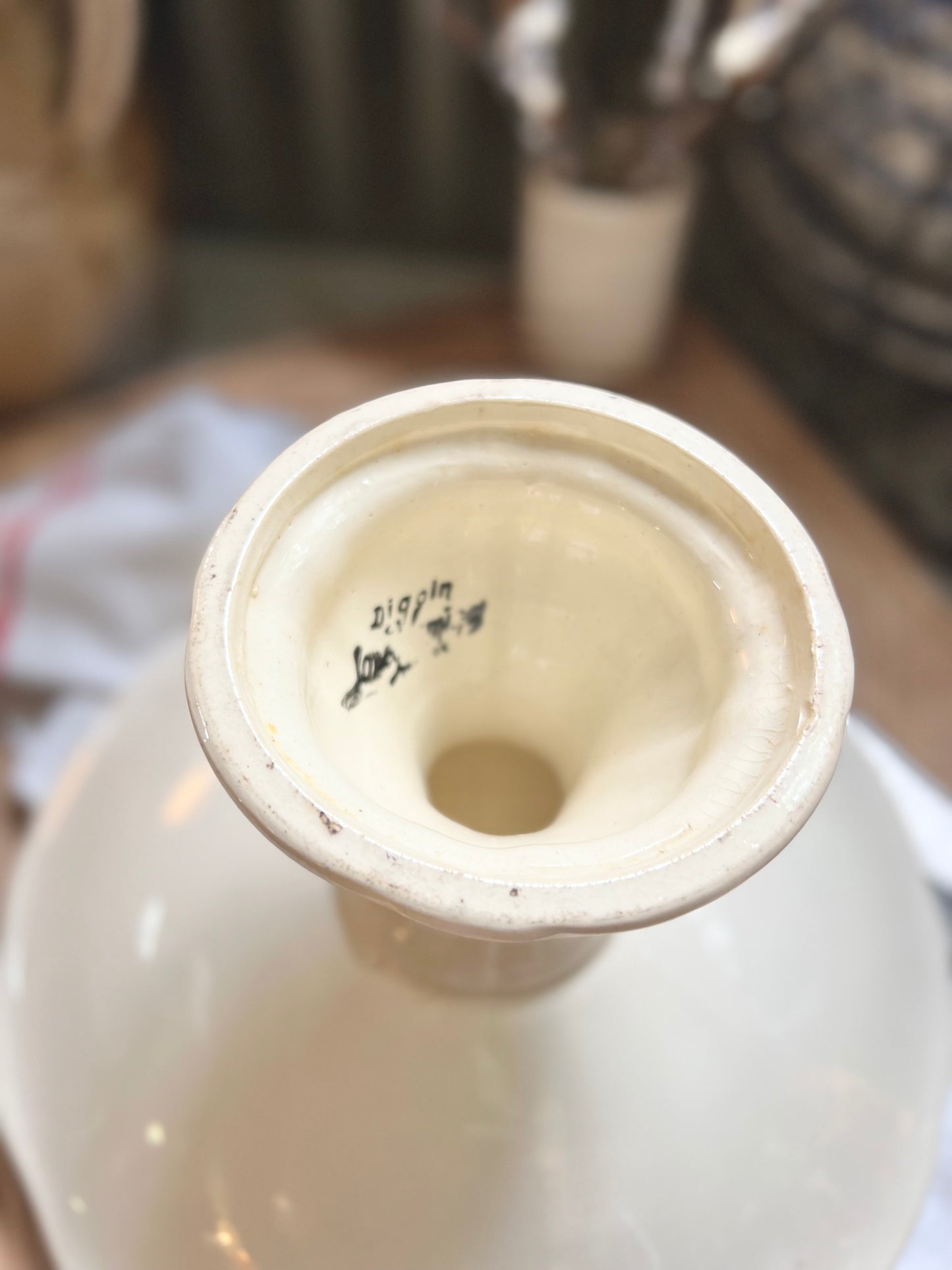 Compotier Digoin Sarreguemines modèle ivoire.