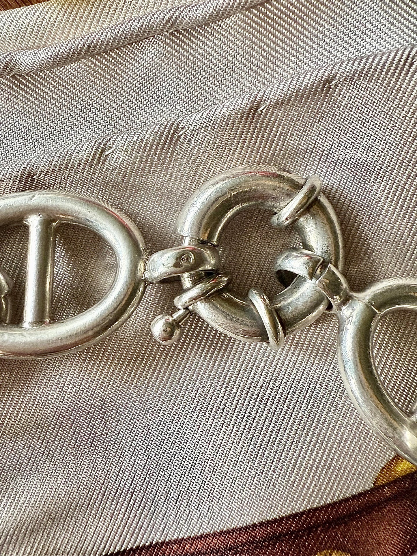 Bracelet en argent maille marine style Hermès