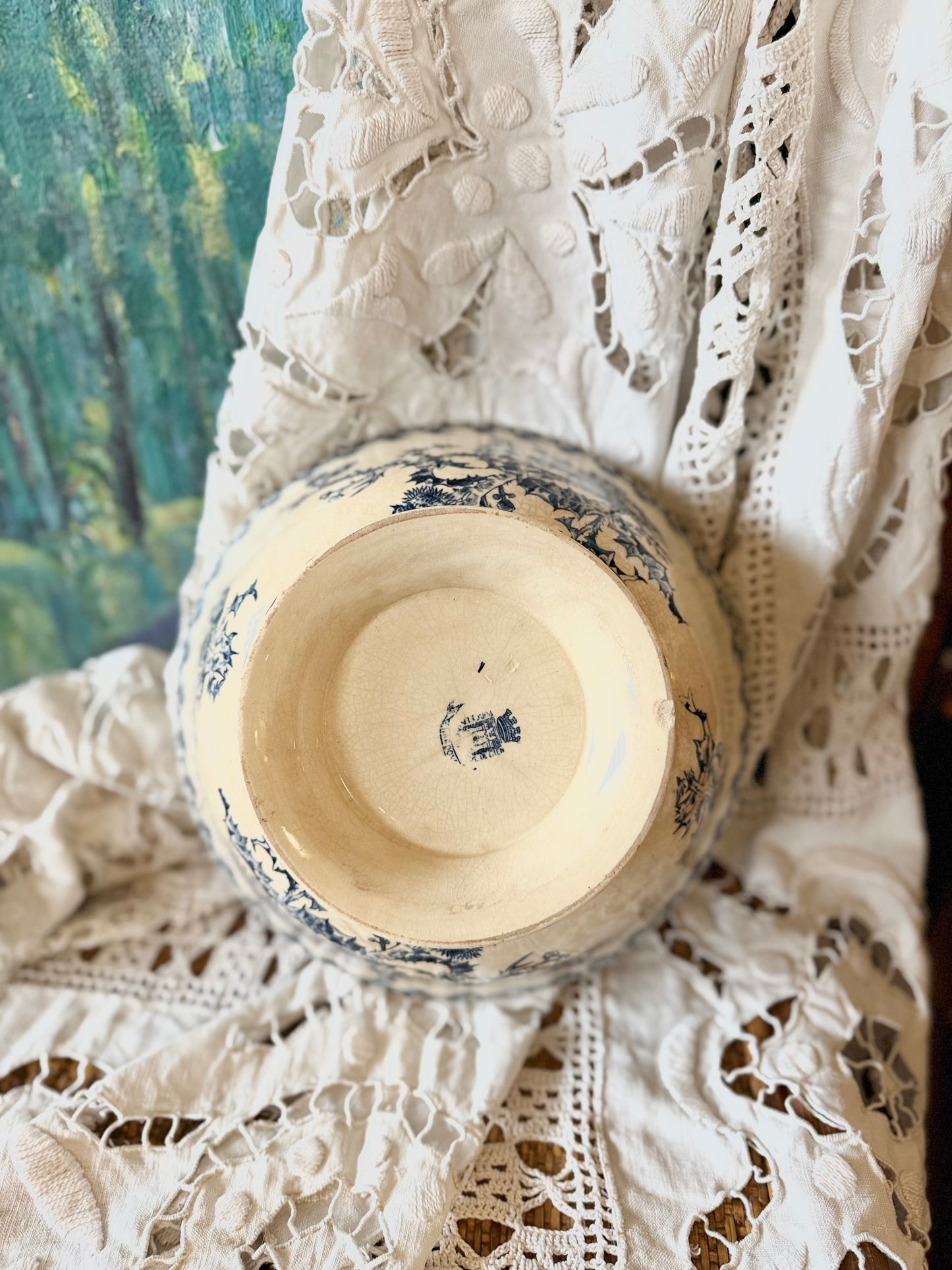 Grand saladier de Gien «Chardon» terre de fer