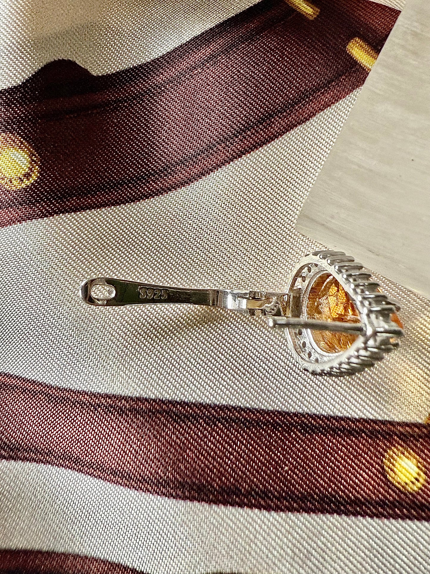 Boucles d’oreilles argent et citrine