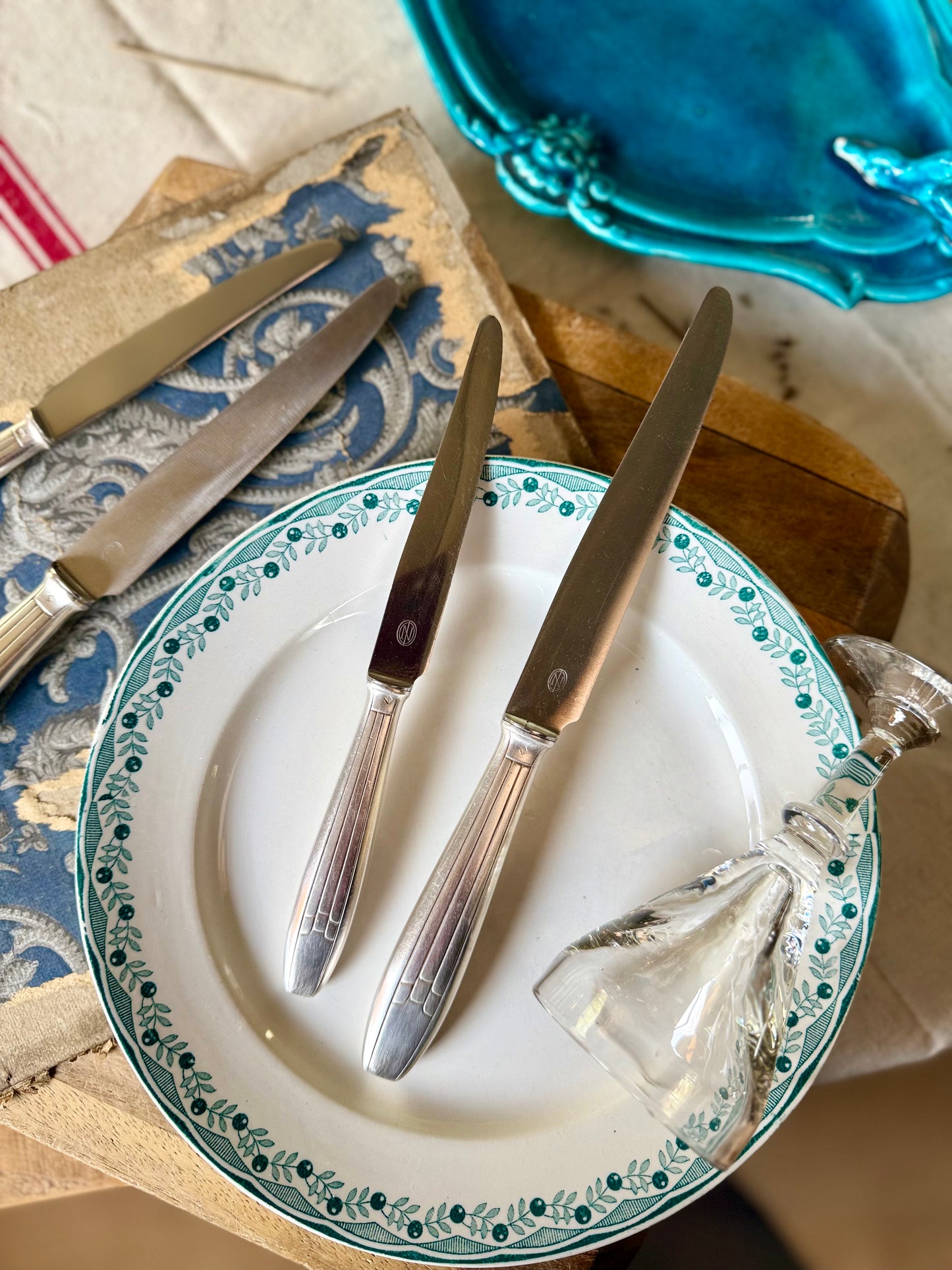 Couteaux art déco en argent