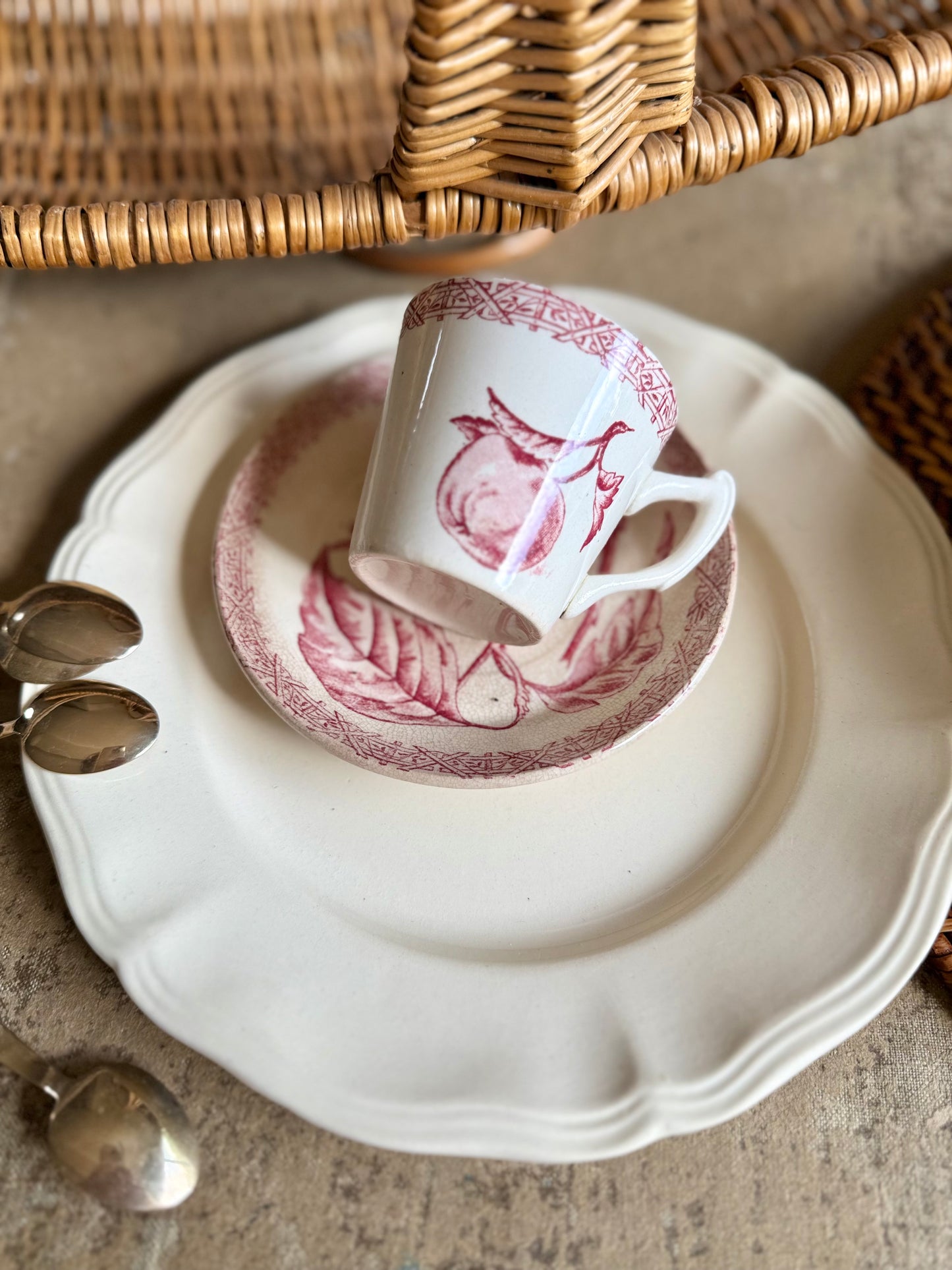 Tasse et sous-tasse, Terre de fer rose, Choisy Le Roi
