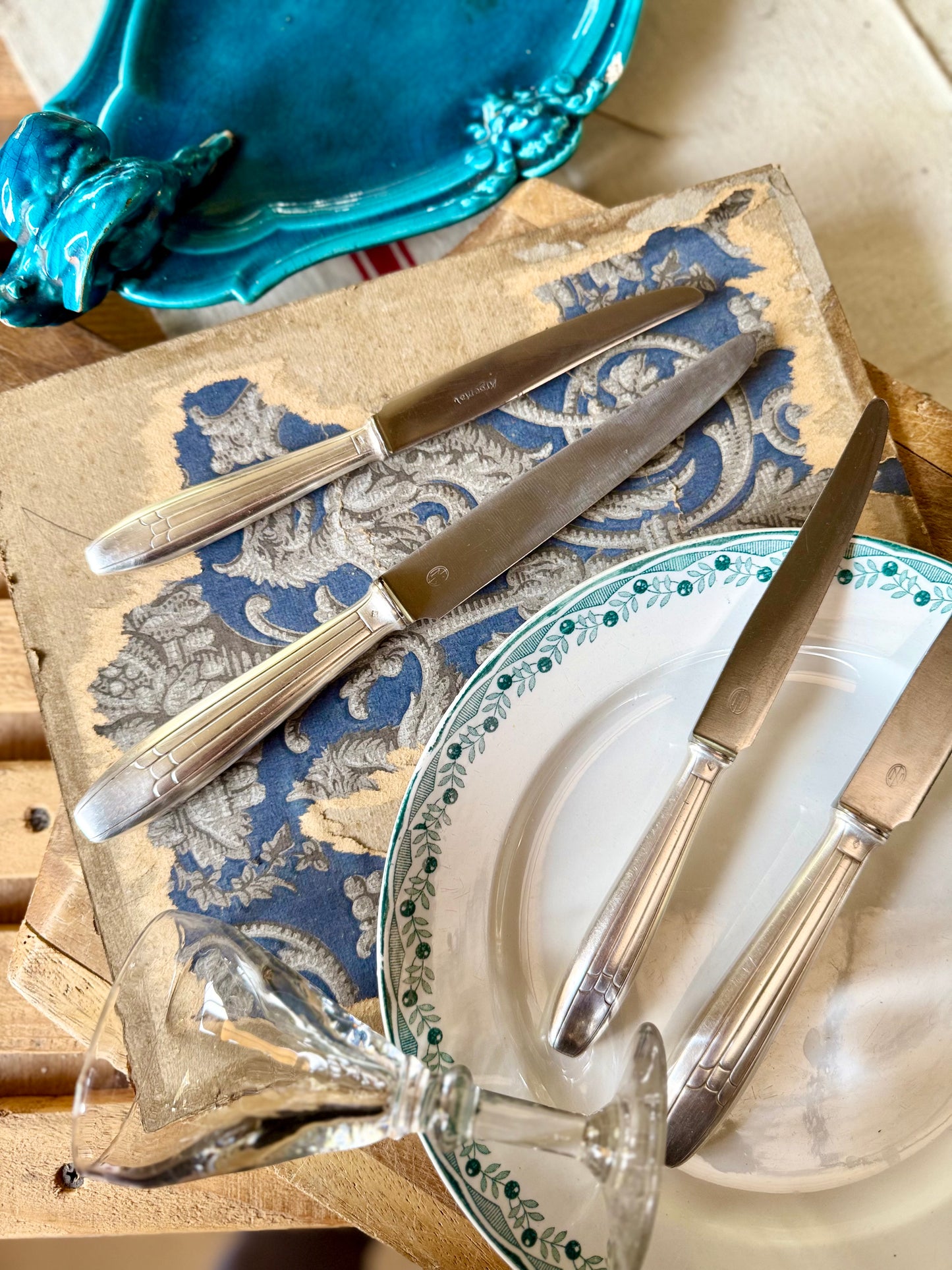 Couteaux art déco en argent