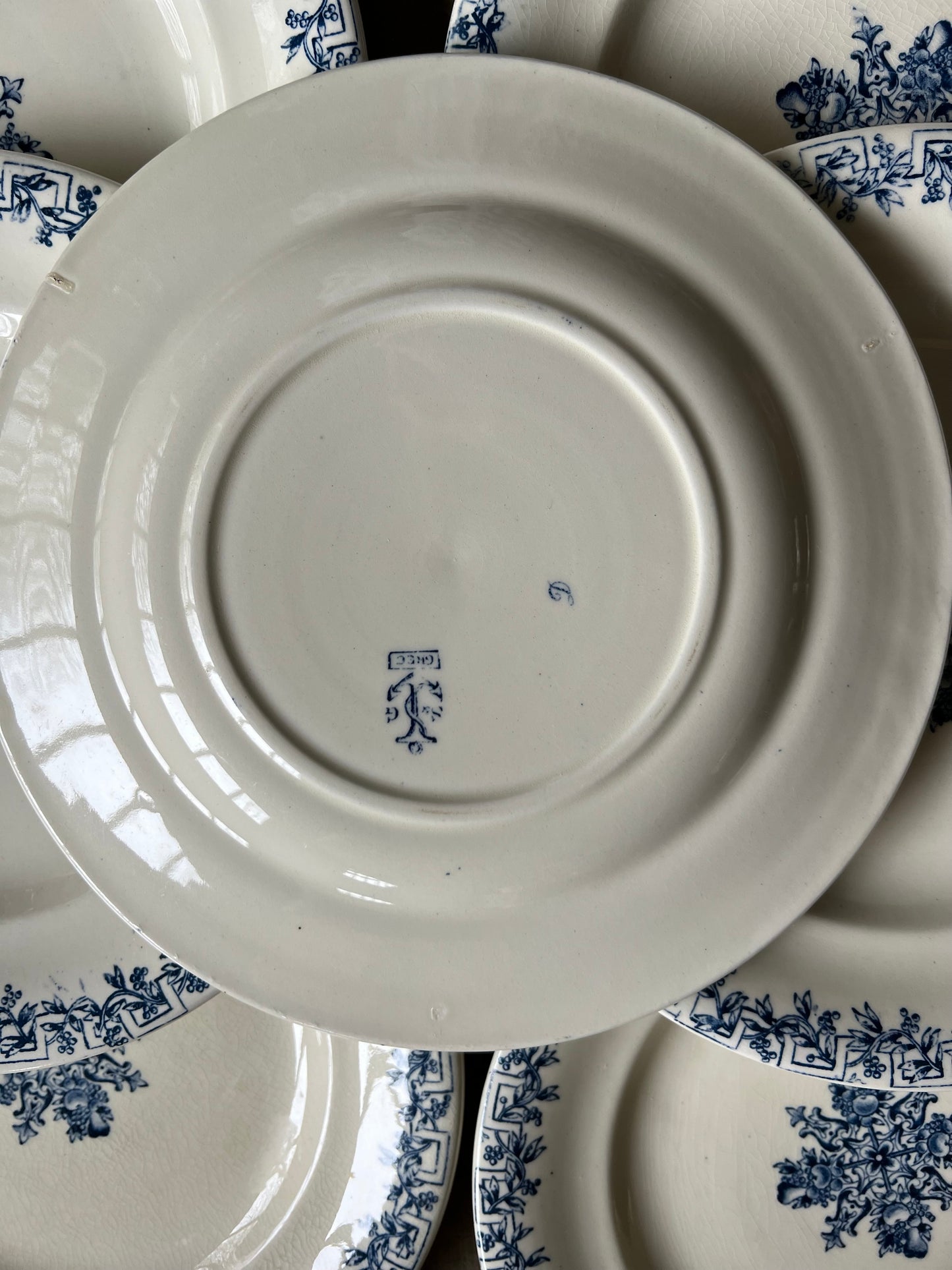 5 assiettes plates, terre de fer, fin XIX ème de Clairefontaine