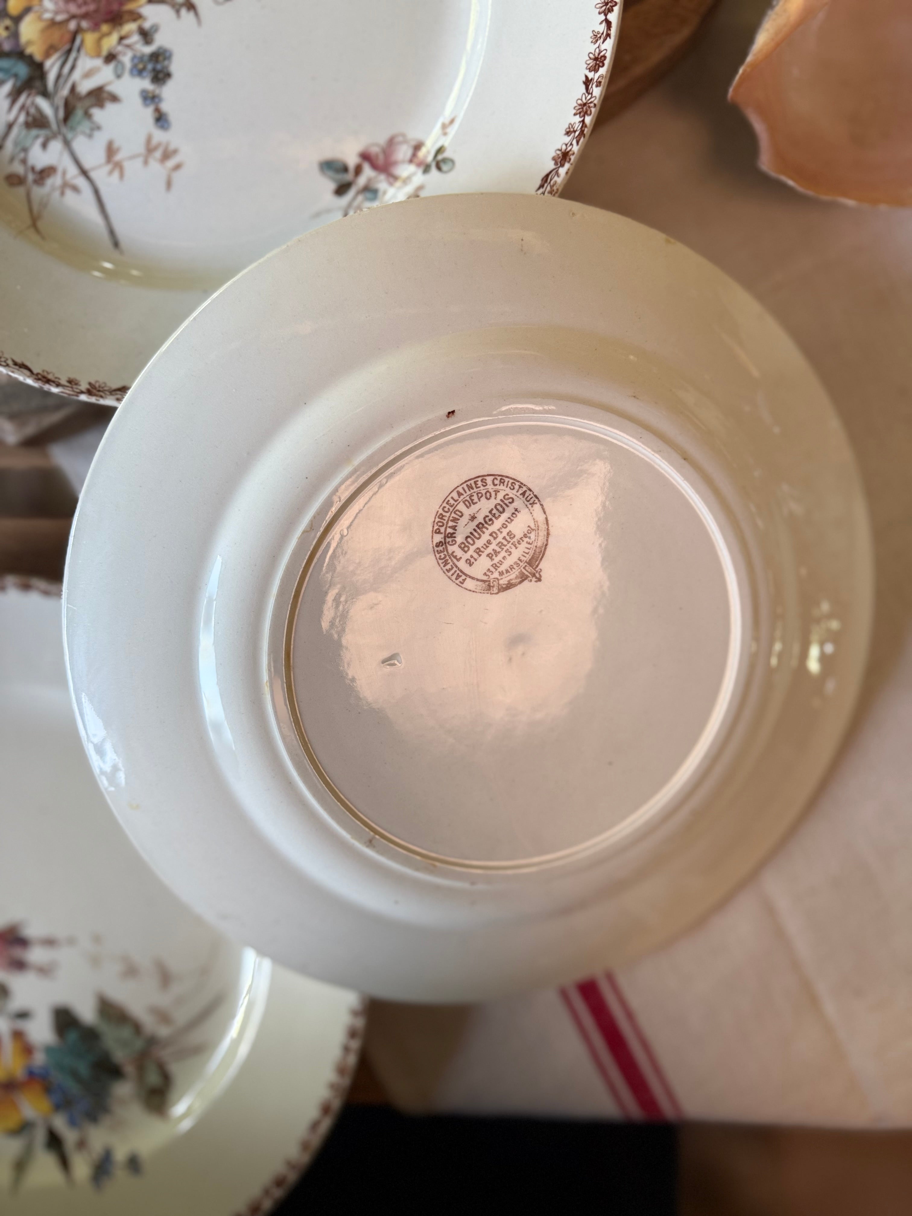 Assiette plate (N11) de Choisy Le Roi, polychrome en terre de fer