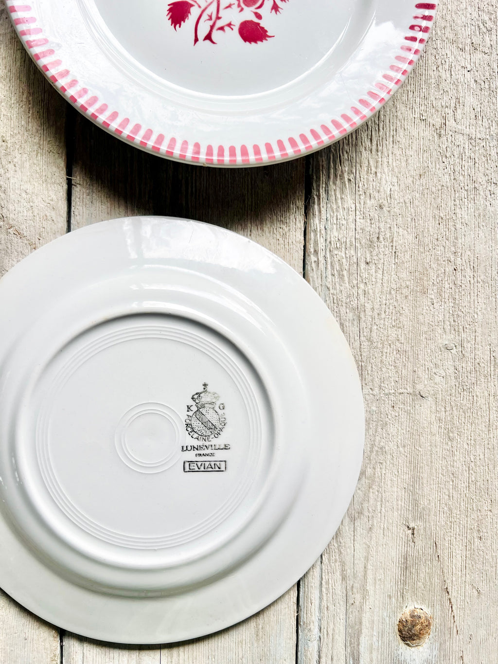 5 petites assiettes en porcelaine opaque, Luneville - Le boudoir luxe de Solenn