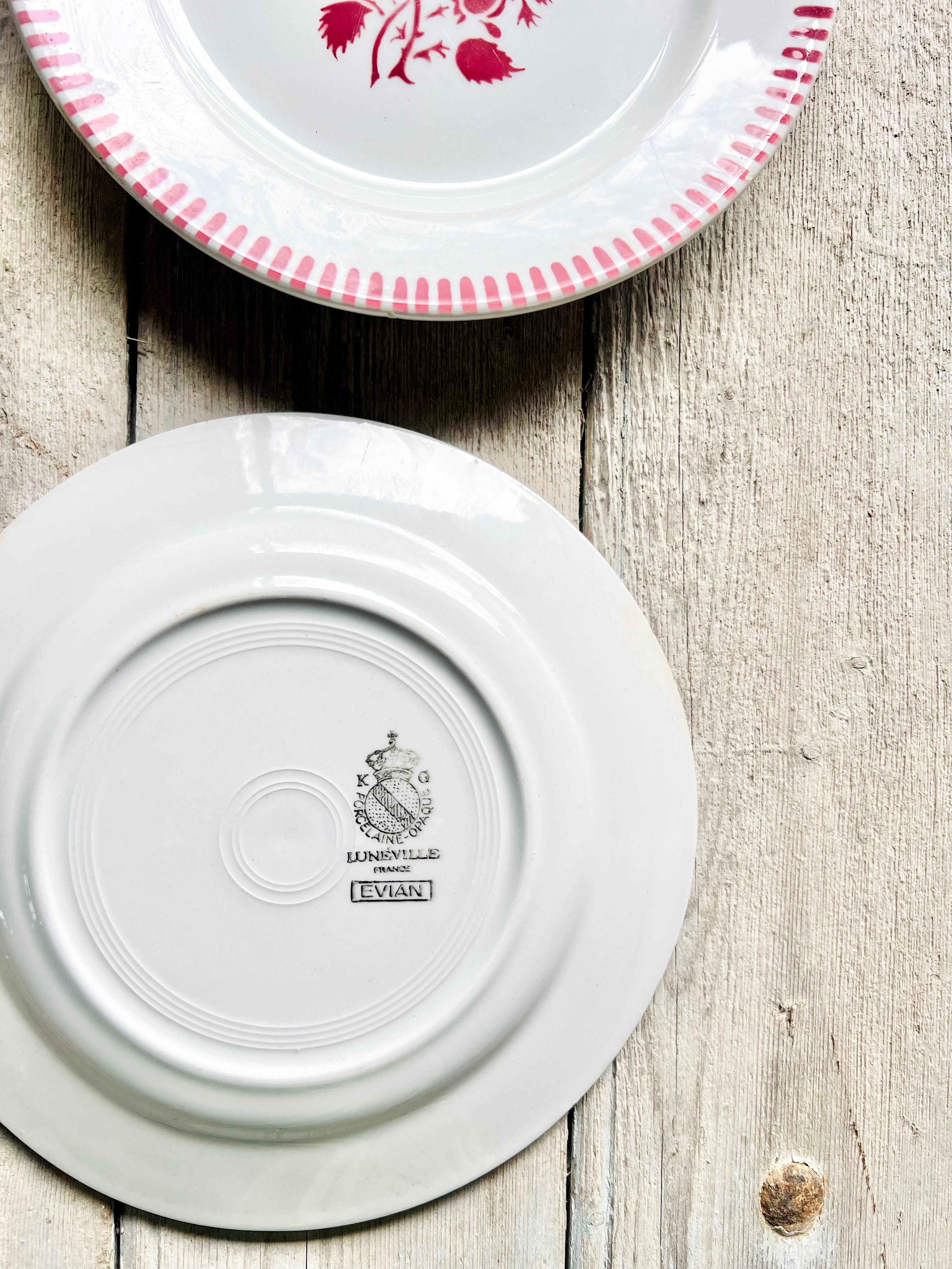 5 petites assiettes en porcelaine opaque, Luneville - Le boudoir luxe de Solenn