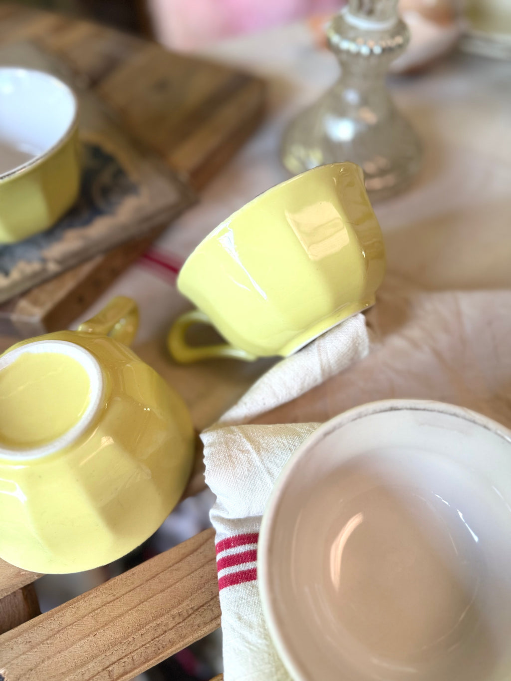 4 tasses bistrot vintage