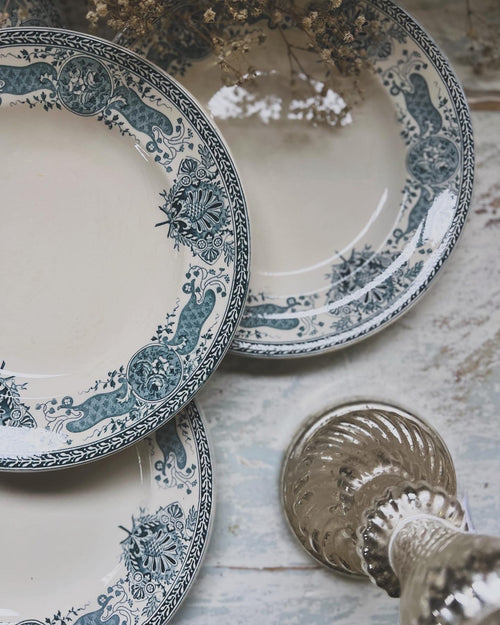 6 assiettes plates Longwy « Louise » - Le boudoir luxe de Solenn