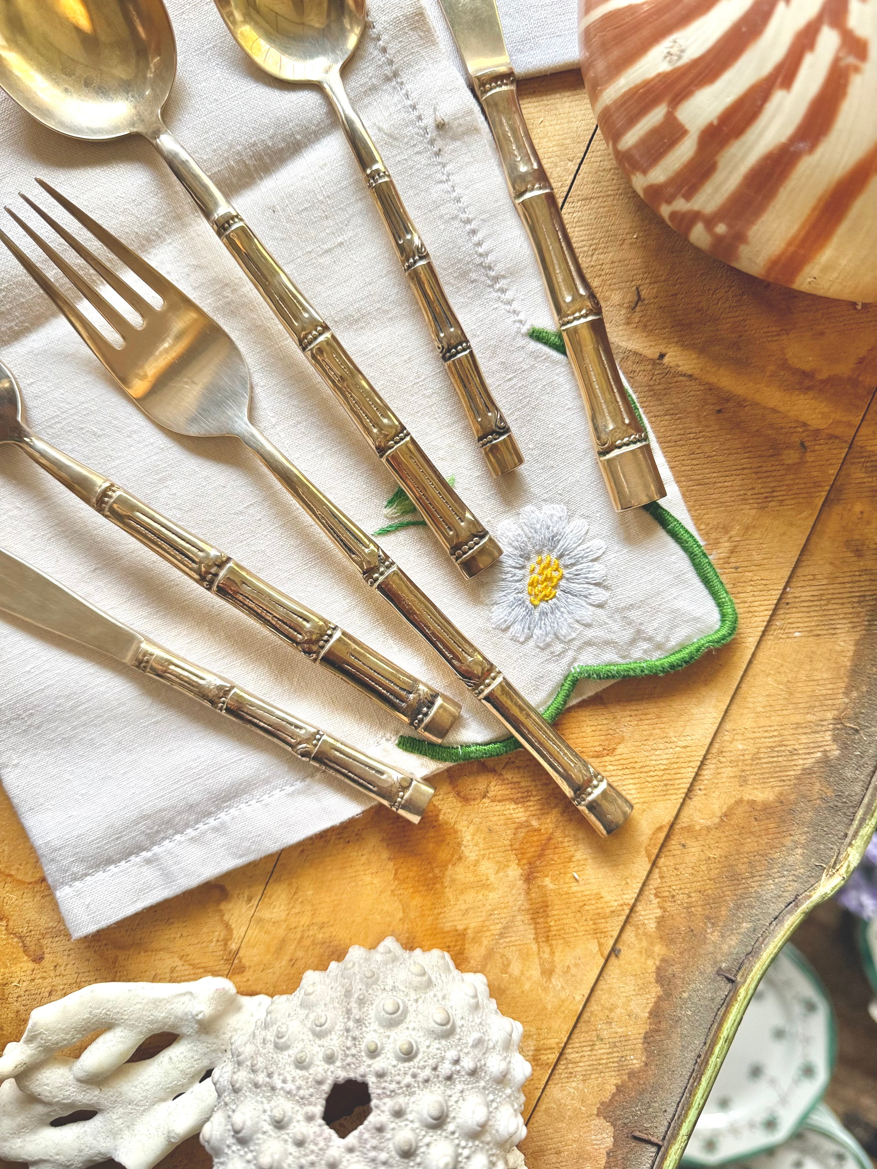 Ménagère en bronze « Bambou » vintage