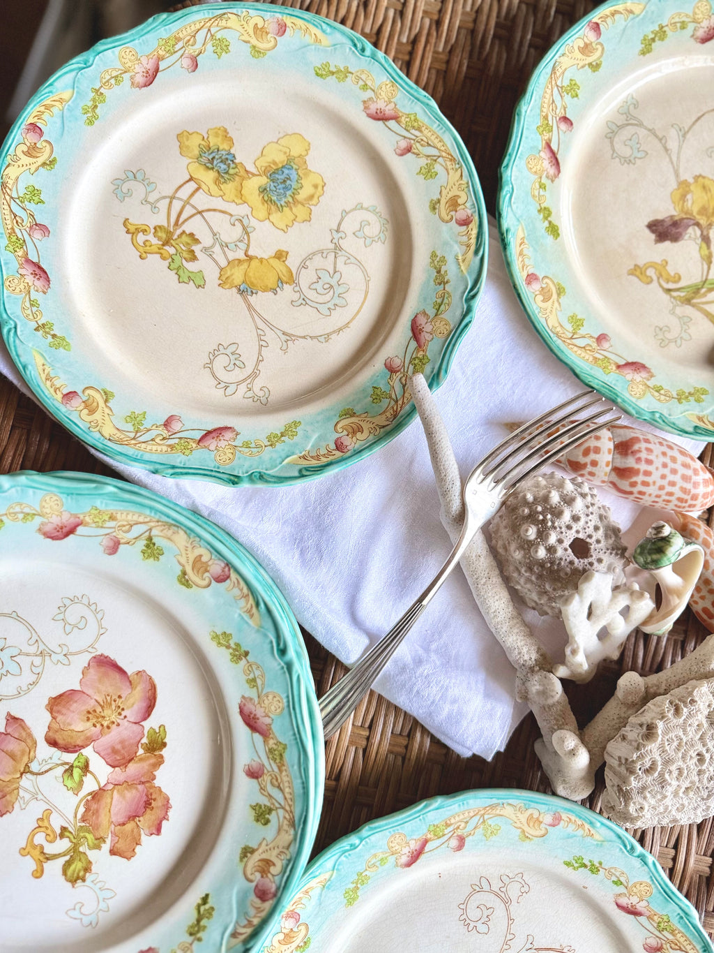 Assiettes plates Creil et Montereau, « Saint Cloud », XIX ème - Le boudoir luxe de Solenn