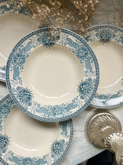 5 assiettes creuses de Longwy « Louise » - Le boudoir luxe de Solenn