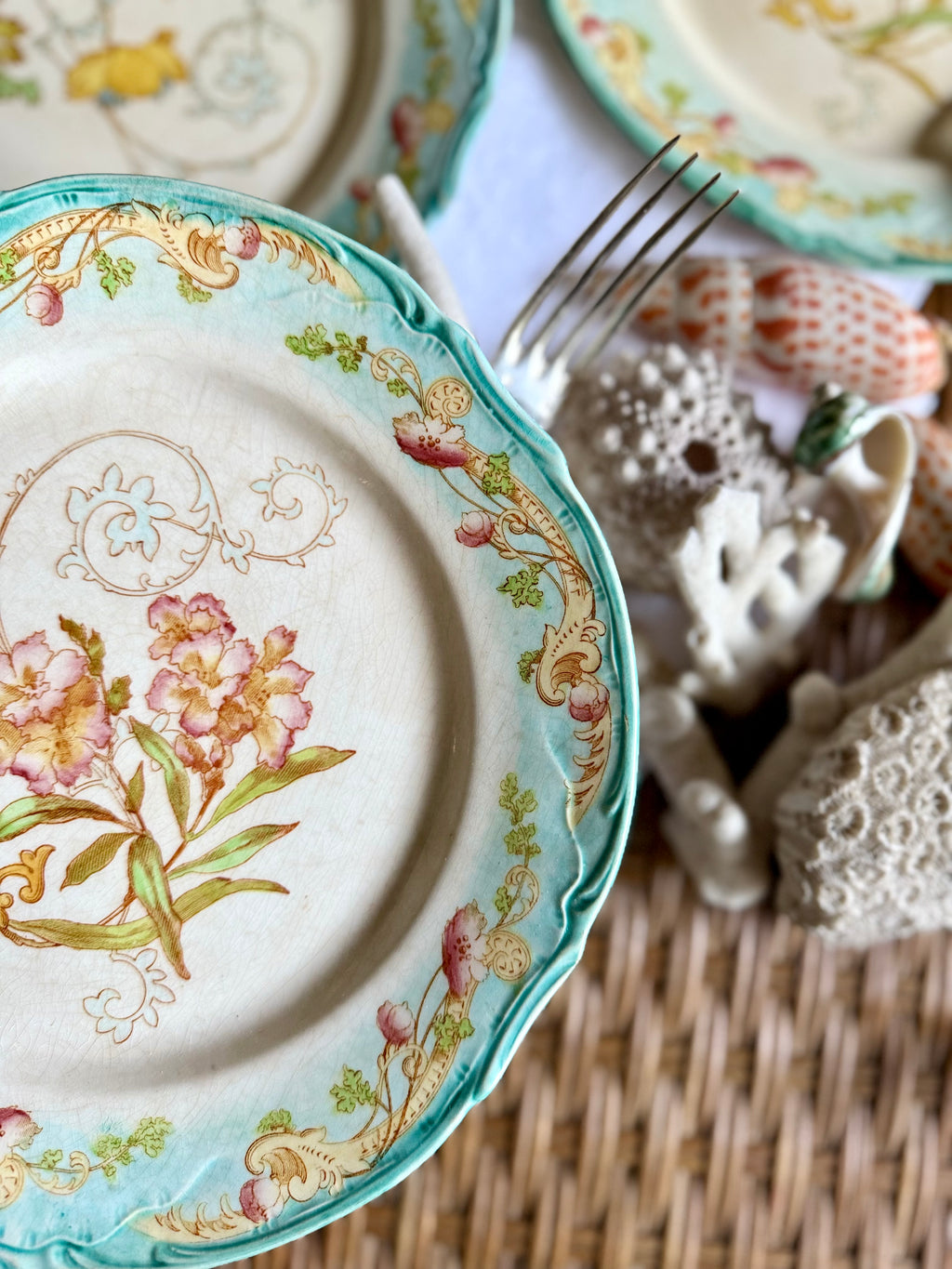 Assiettes plates Creil et Montereau, « Saint Cloud », XIX ème - Le boudoir luxe de Solenn