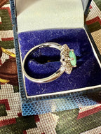 Bague marquise argent et émeraude - Le boudoir luxe de Solenn