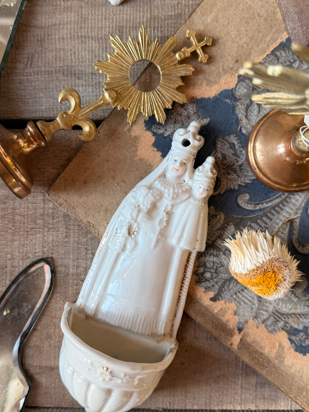 Bénitier la vierge à l’enfant, XIX ème