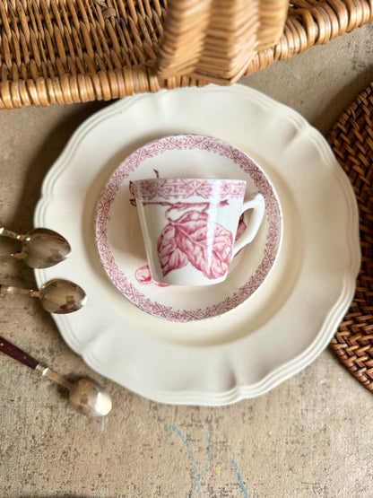 Tasse et sous-tasse Choisy Le Roi, Terre de fer rose