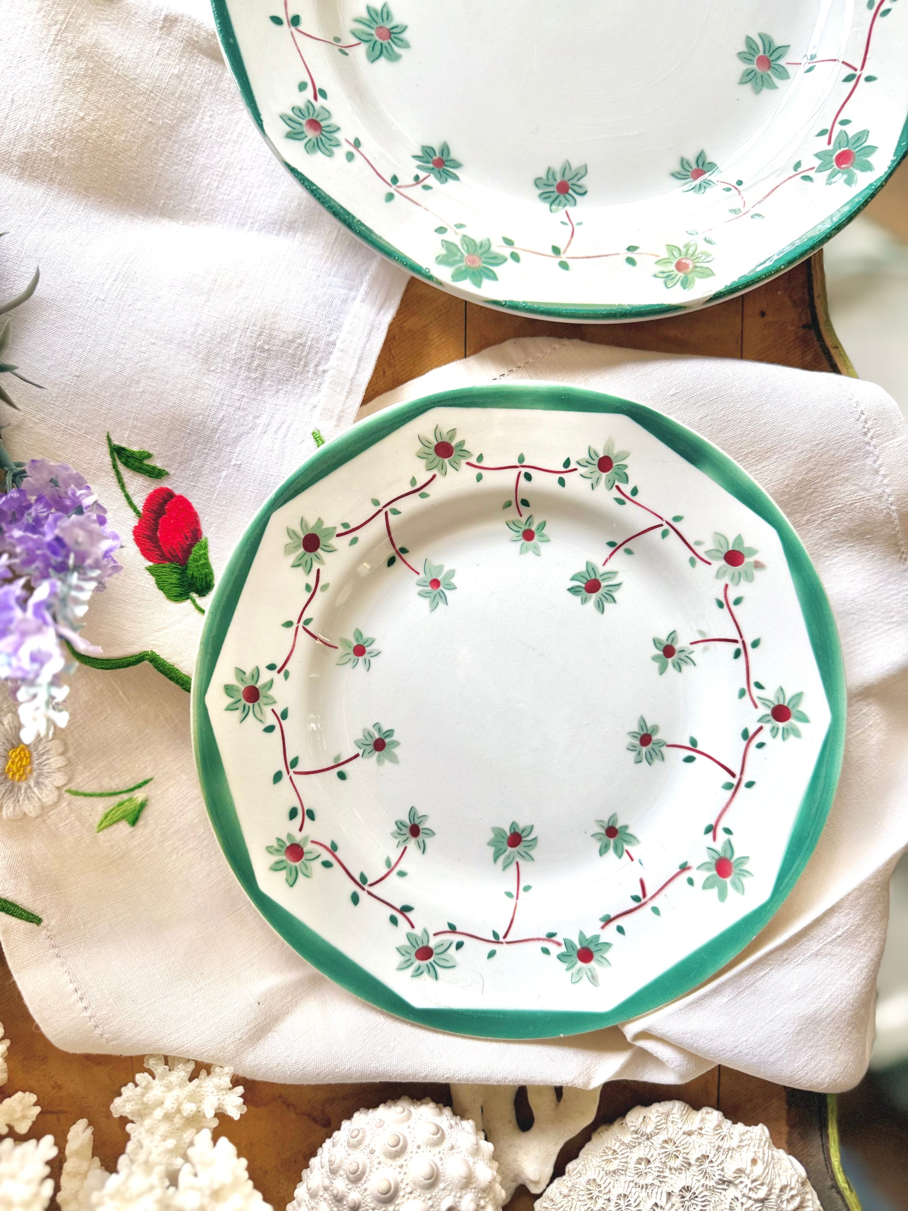 Assiettes plates Creil et Montereau « Francine » - Le boudoir luxe de Solenn