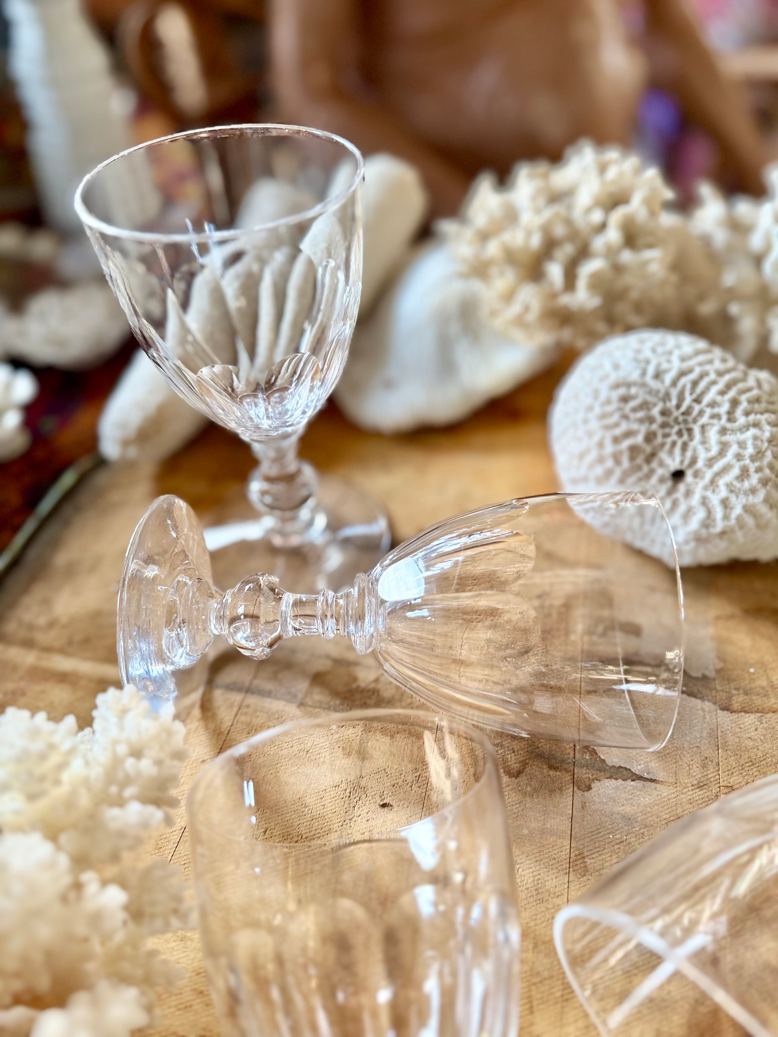 Verres à vin XIX ème en cristal - Le boudoir luxe de Solenn