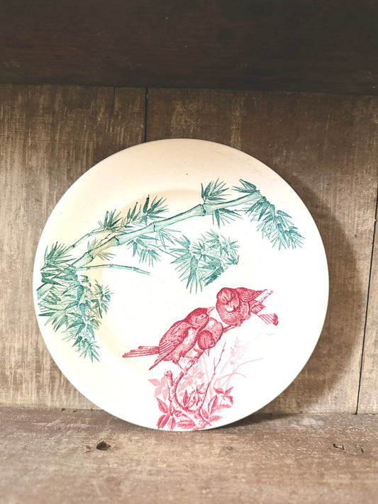 Assiette Longwy « Oiseaux » Terre de fer