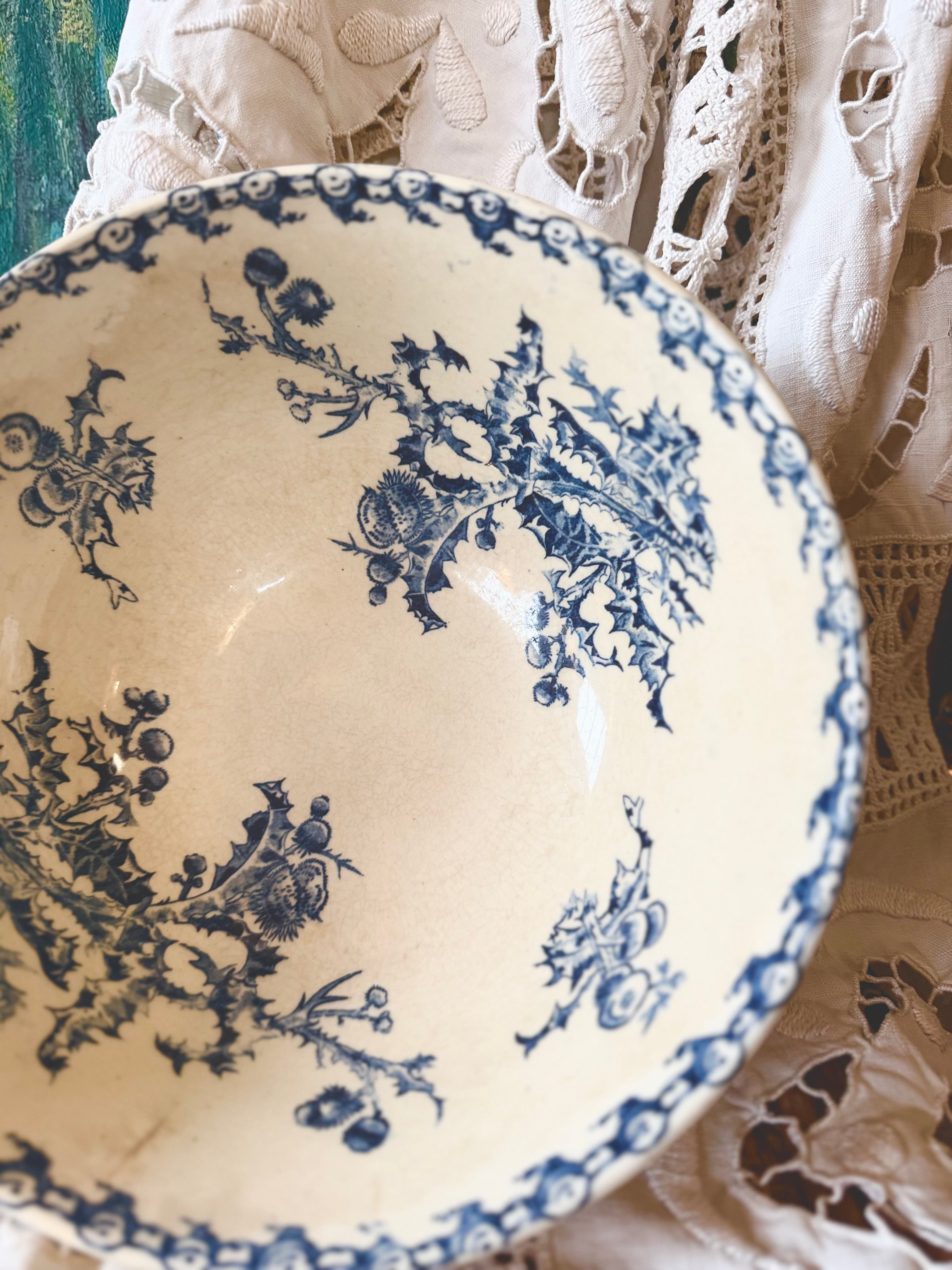 Grand saladier de Gien «Chardon» terre de fer - Le boudoir luxe de Solenn