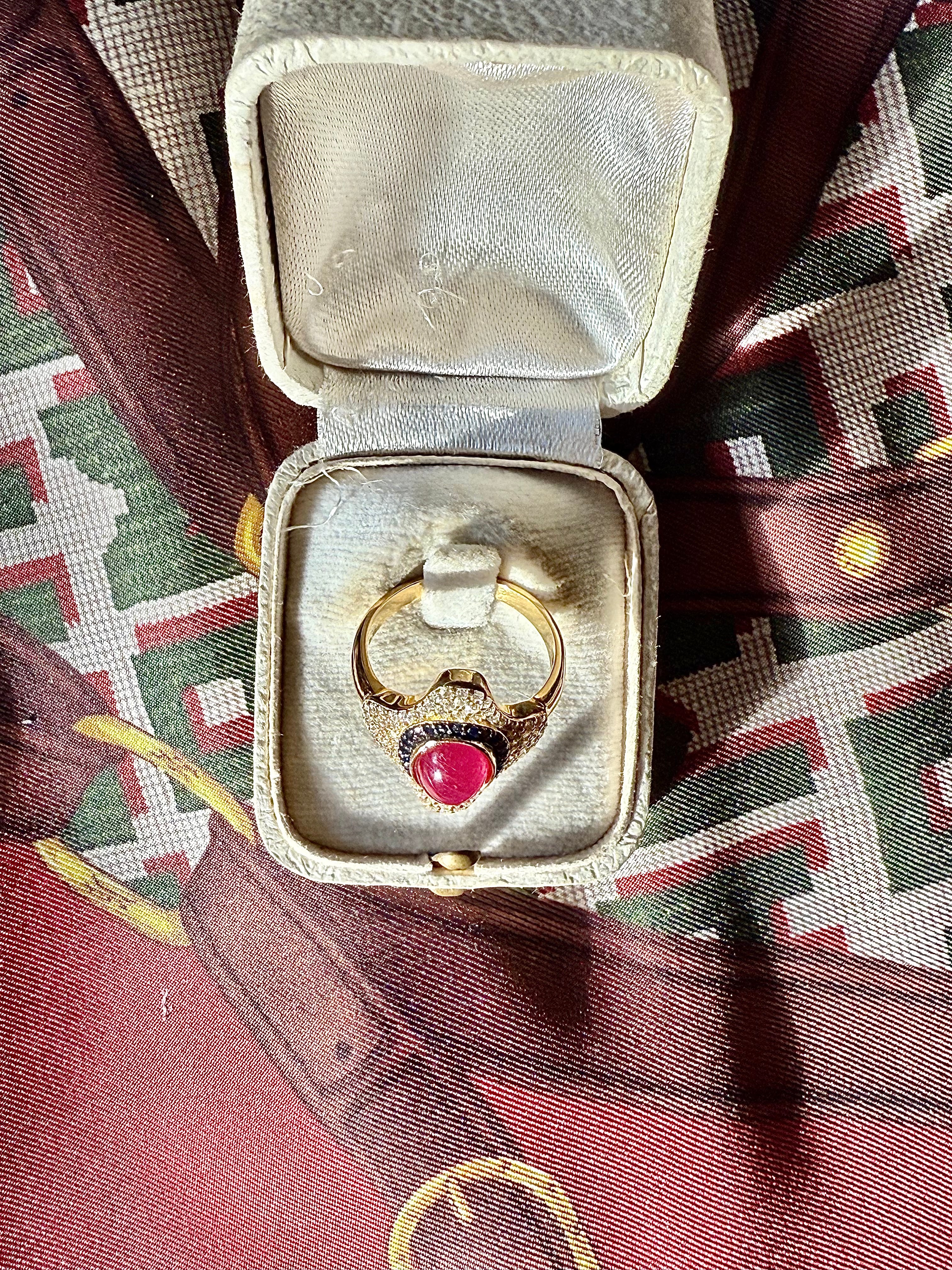 Bague moderne en vermeil et rubis. - Le boudoir luxe de Solenn