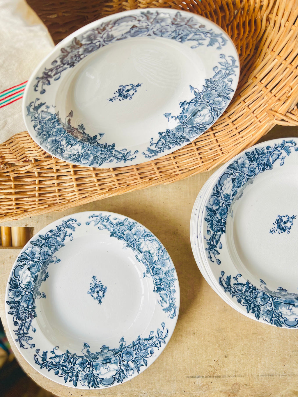 12 assiettes creuses, terre de fer, Badonviller - Le boudoir luxe de Solenn