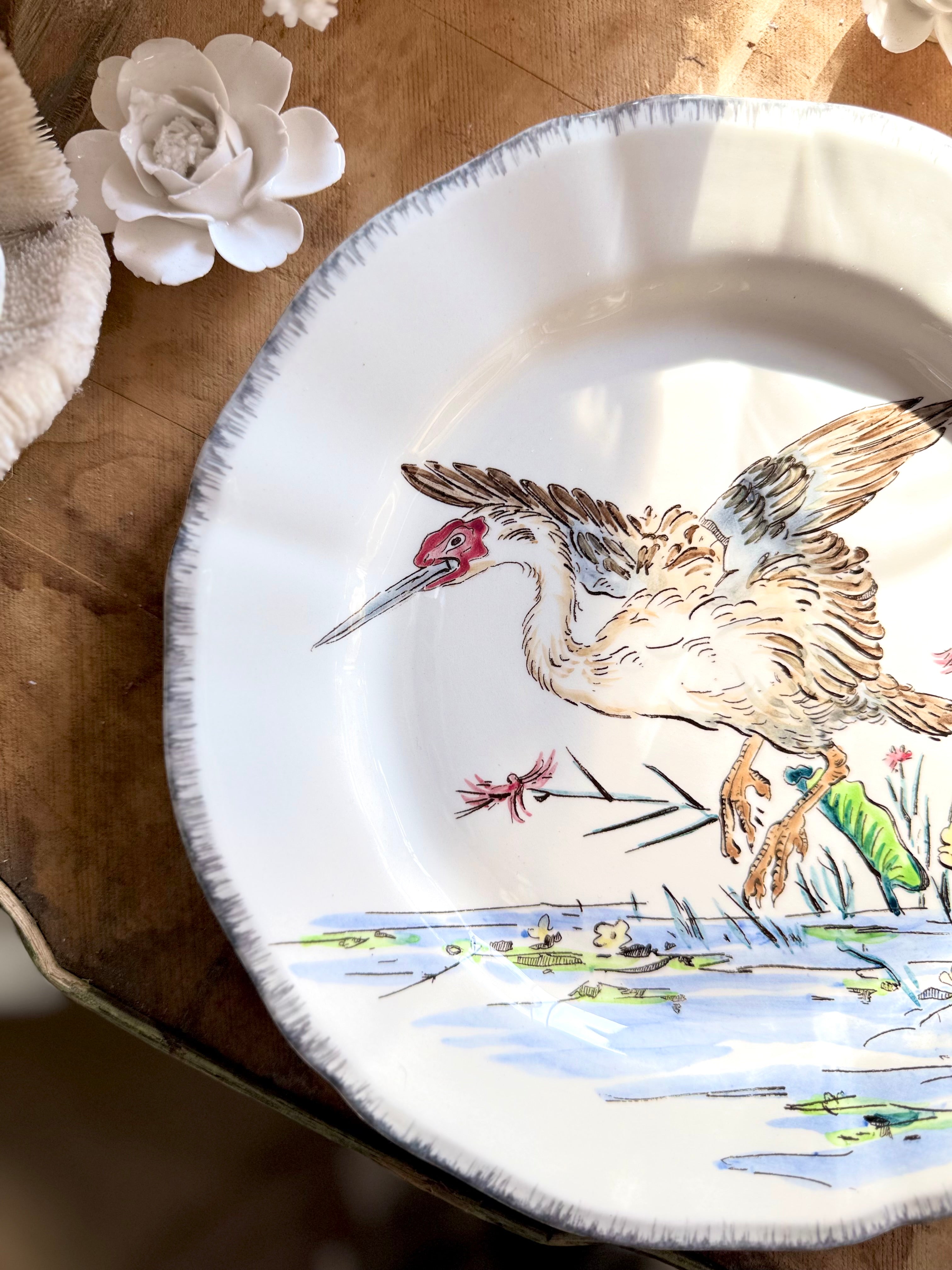 N.15: assiette collection « les grands oiseaux » de Gien - Le boudoir luxe de Solenn