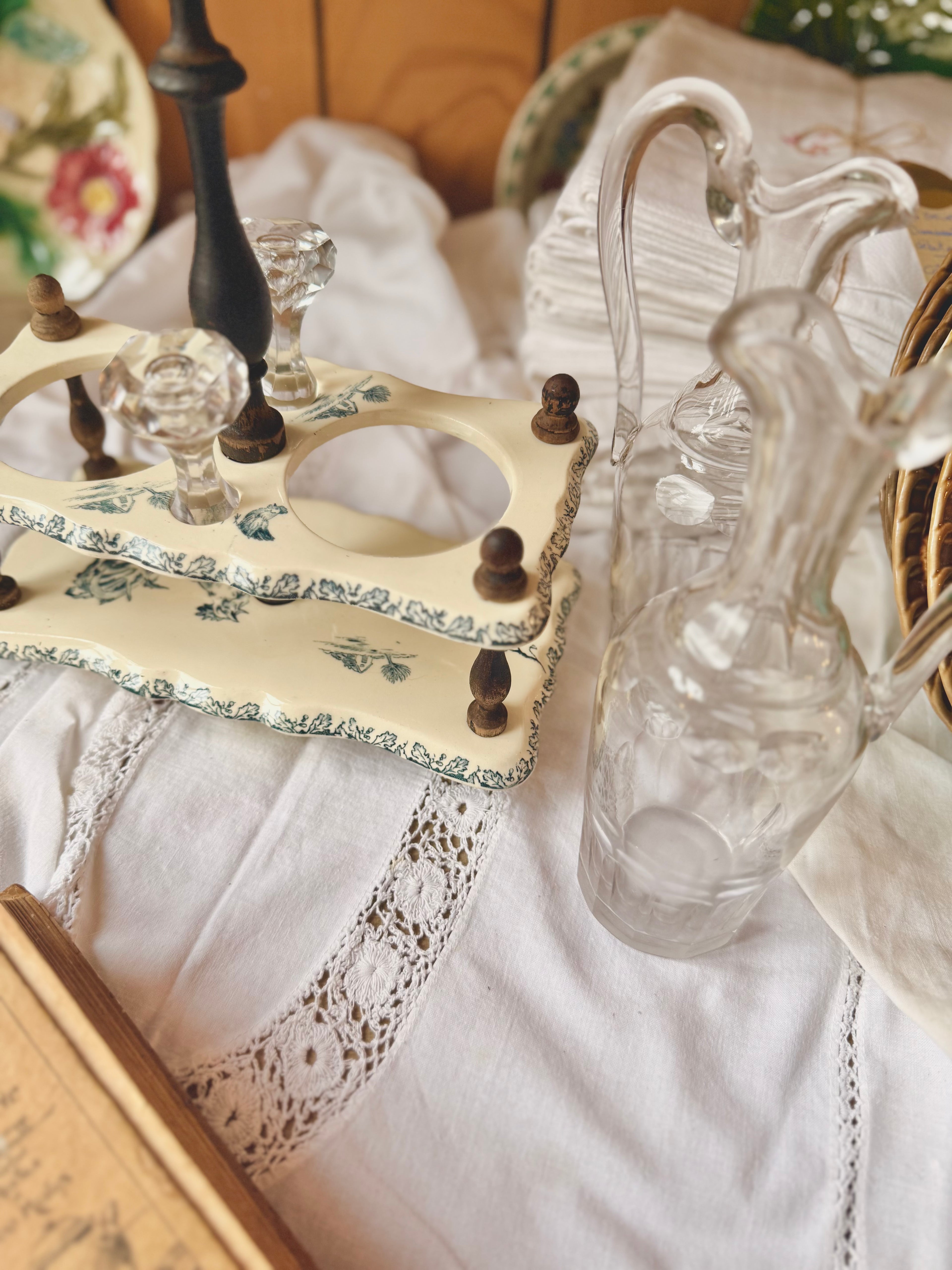 Serviteur Gien huile-vinaigre « Coqs »