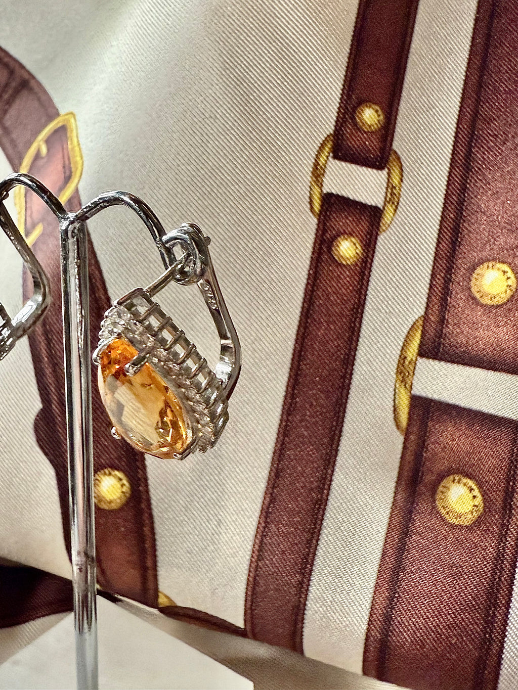 Boucles d’oreilles argent et citrine - Le boudoir luxe de Solenn