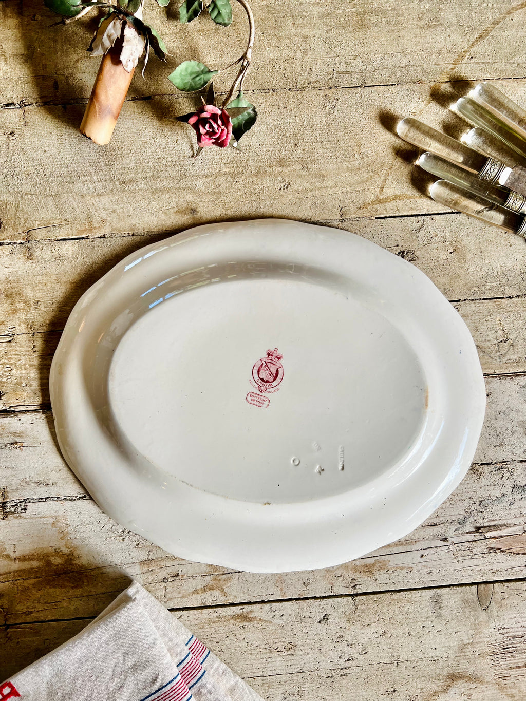 Rare plat ovale de Cauldon 1830 - Le boudoir luxe de Solenn