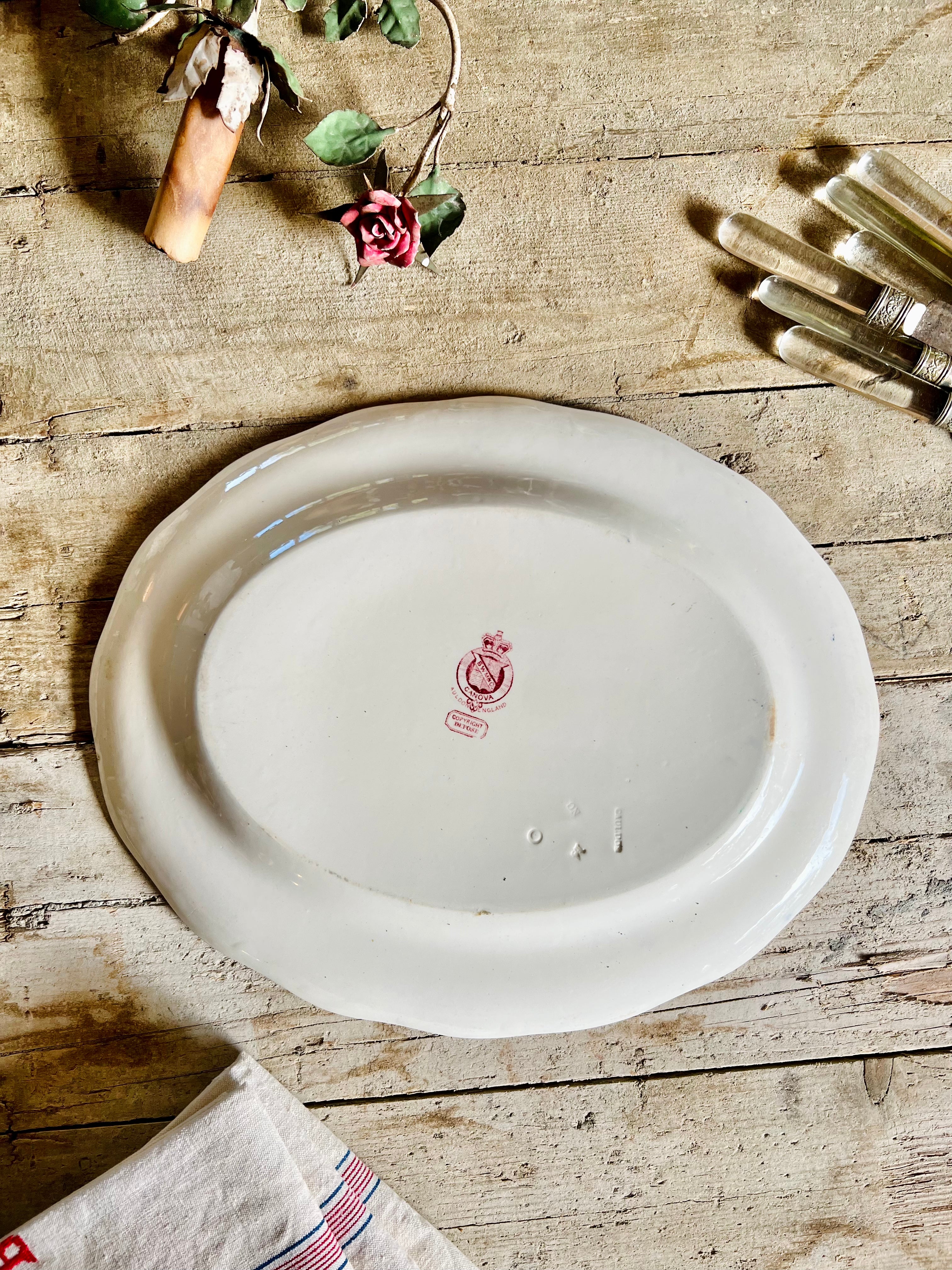 Rare plat ovale de Cauldon 1830 - Le boudoir luxe de Solenn