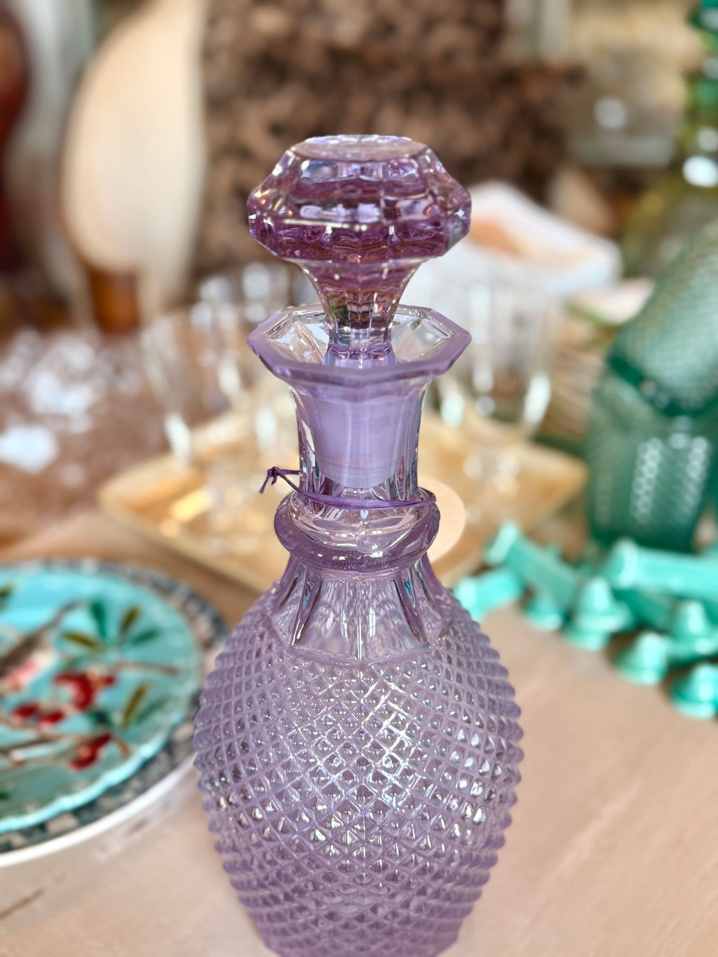Carafe collection « pointes de diamant » violette - Le boudoir luxe de Solenn