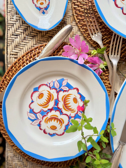 Assiettes plates Creil et Montereau, art déco