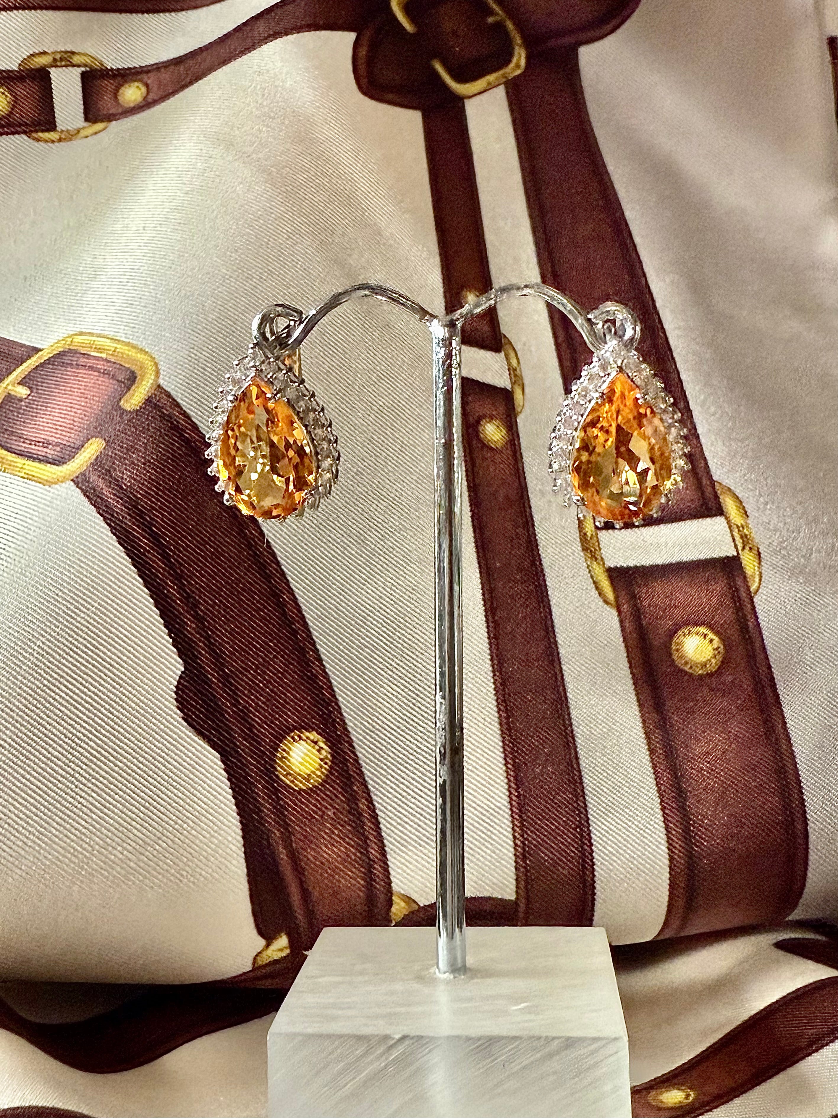 Boucles d’oreilles argent et citrine - Le boudoir luxe de Solenn