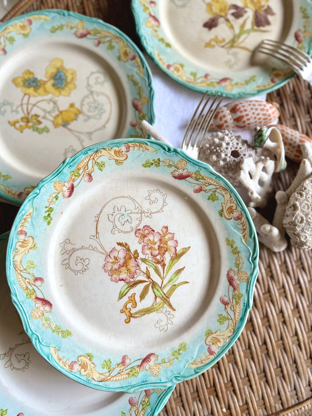 Assiettes plates Creil et Montereau, « Saint Cloud », XIX ème - Le boudoir luxe de Solenn