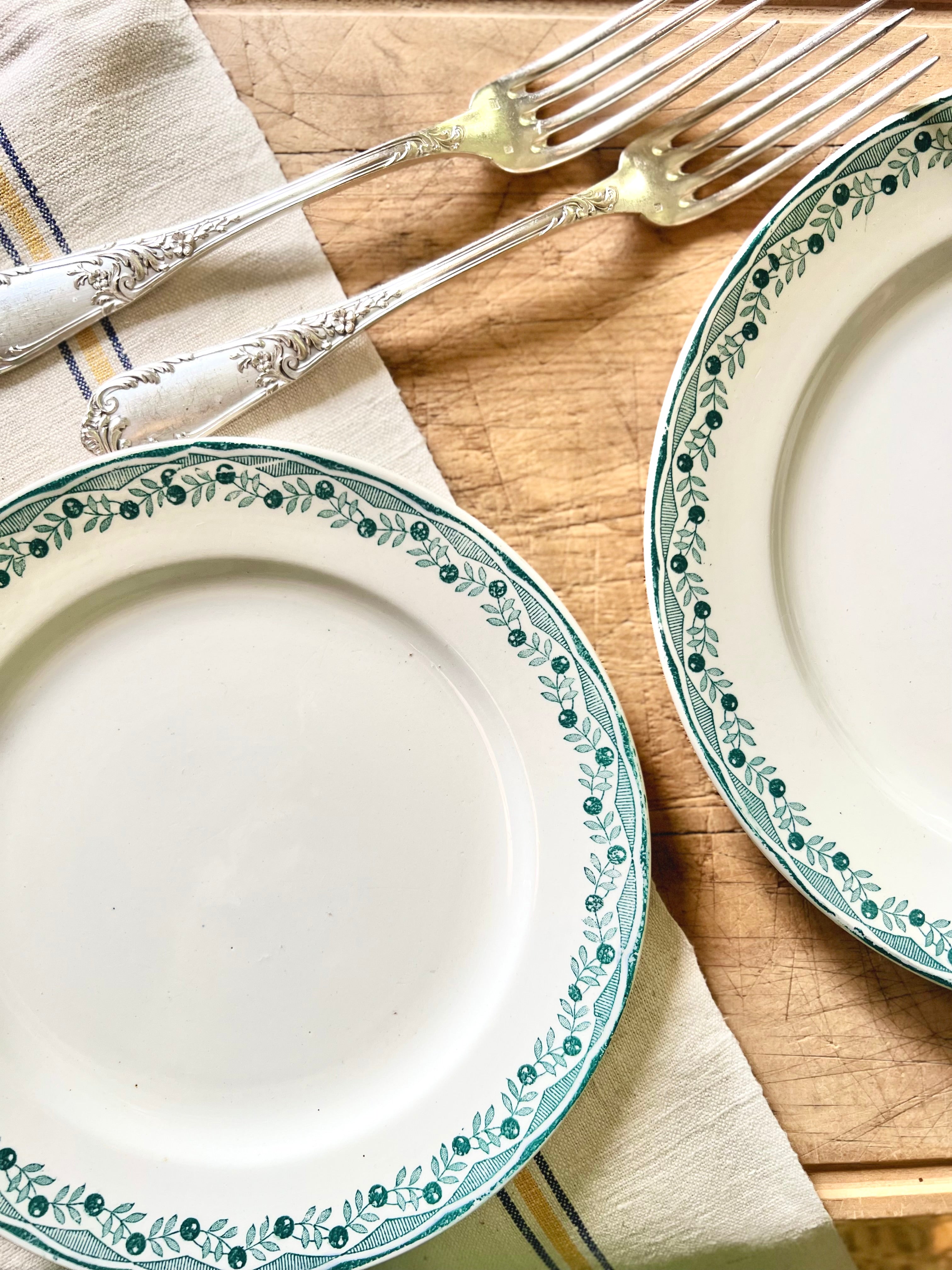 6 assiettes plates, 6 assiettes petites, Digoin Sarreguemines - Le boudoir luxe de Solenn