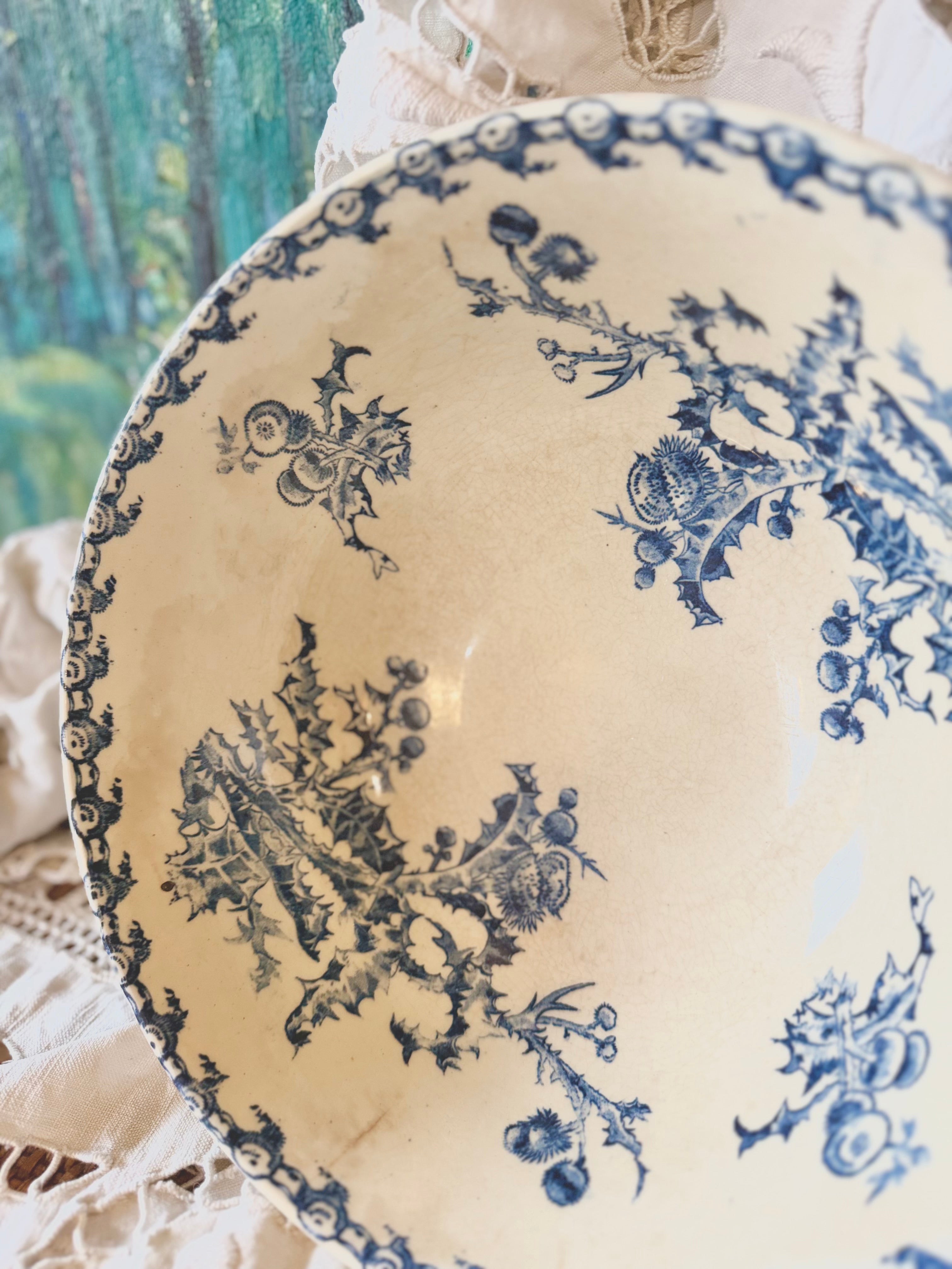 Grand saladier de Gien «Chardon» terre de fer - Le boudoir luxe de Solenn