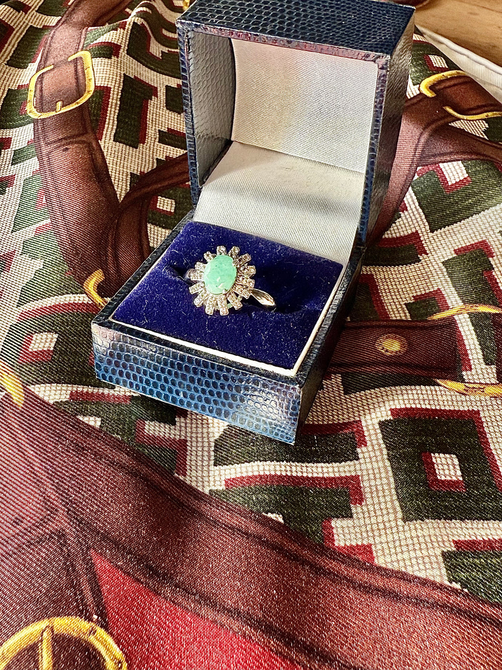 Bague marquise argent et émeraude - Le boudoir luxe de Solenn