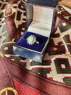 Bague marquise argent et émeraude - Le boudoir luxe de Solenn