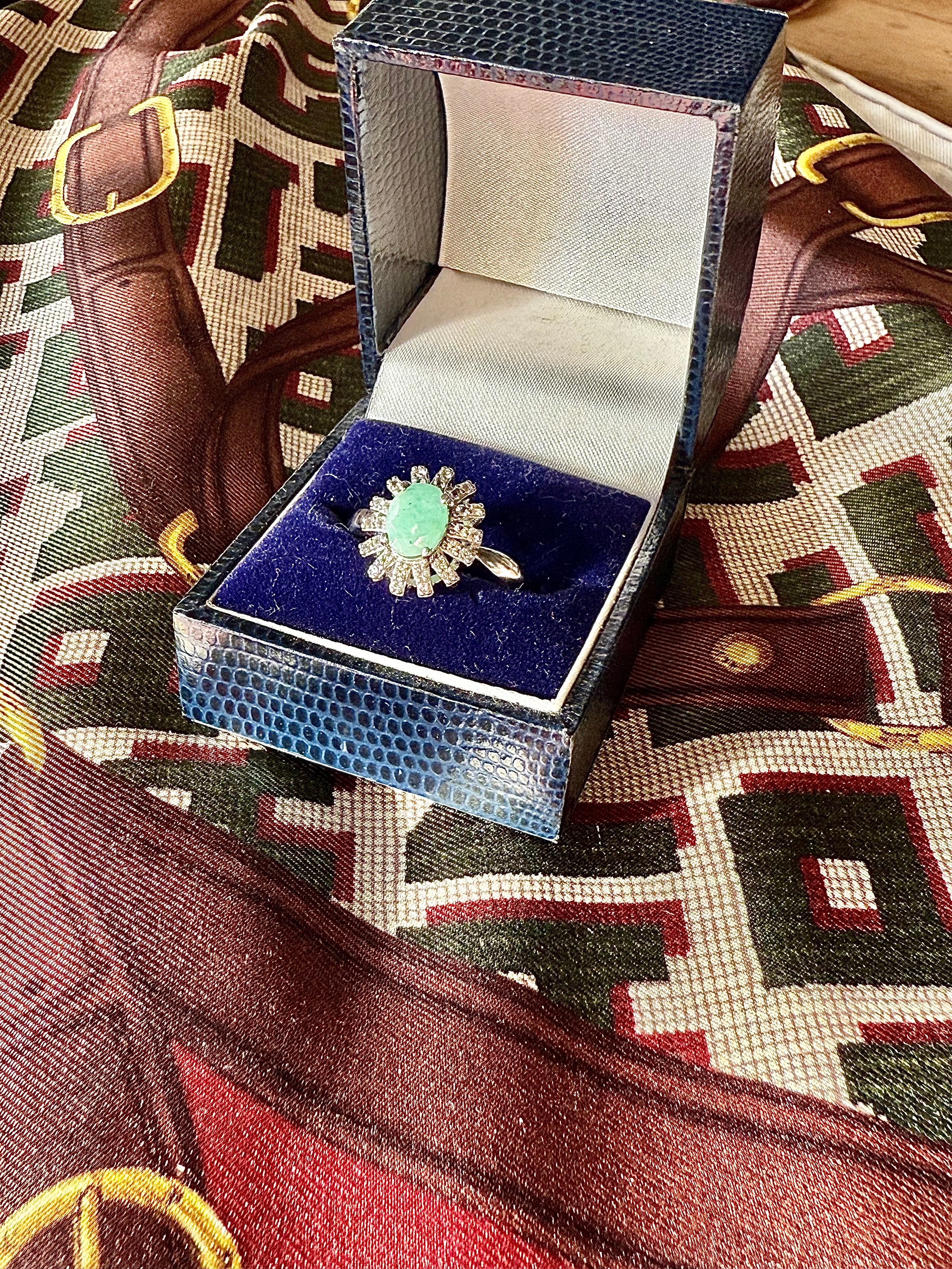 Bague marquise argent et émeraude - Le boudoir luxe de Solenn