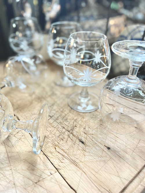 7 verres à porto en cristal, art déco - Le boudoir luxe de Solenn