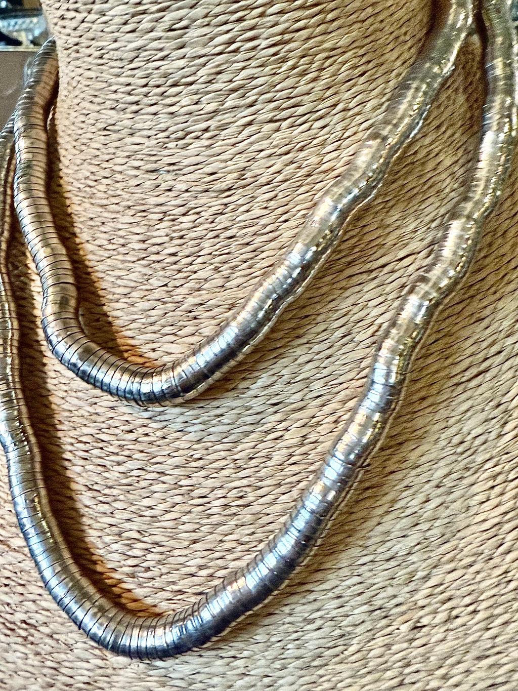 Sautoir vintage maille « snake » - Le boudoir luxe de Solenn