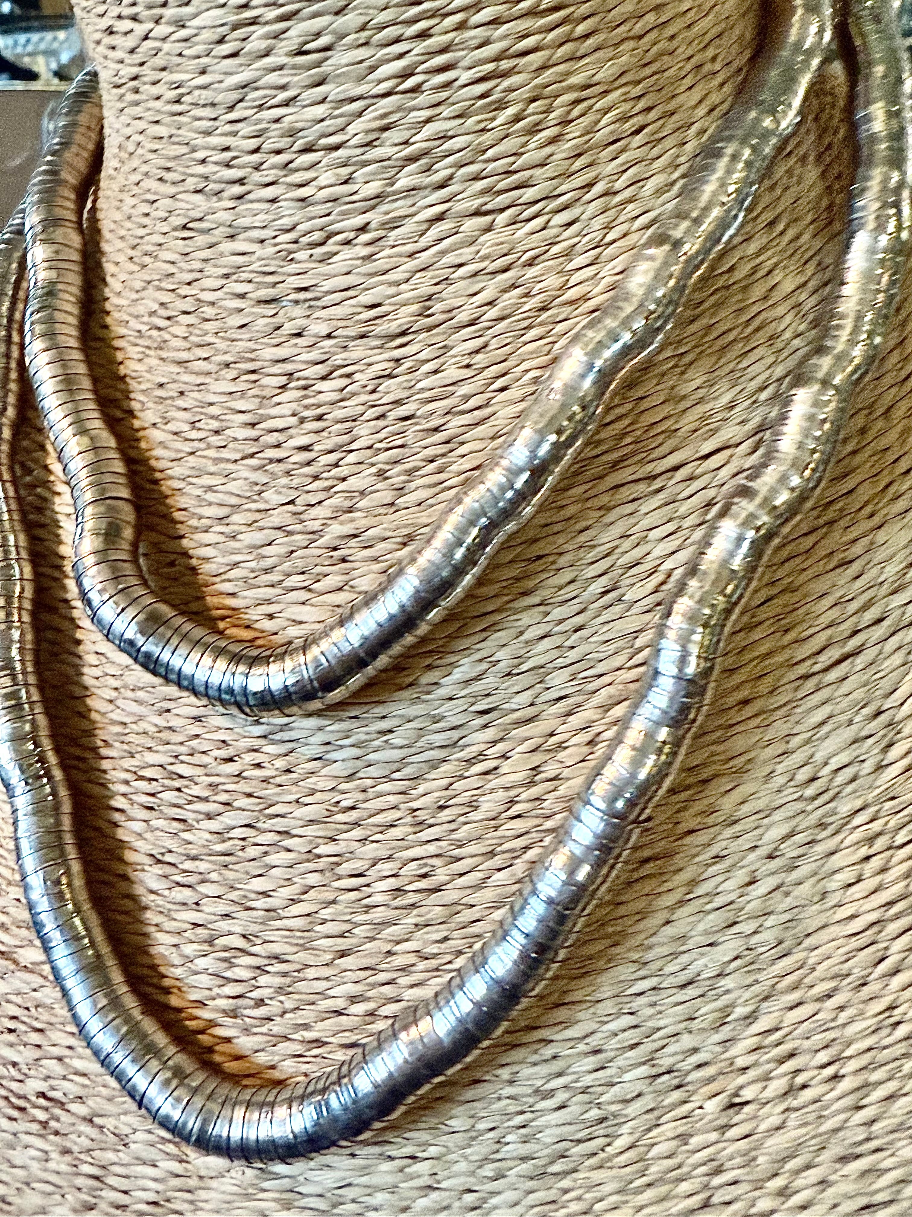 Sautoir vintage maille « snake » - Le boudoir luxe de Solenn