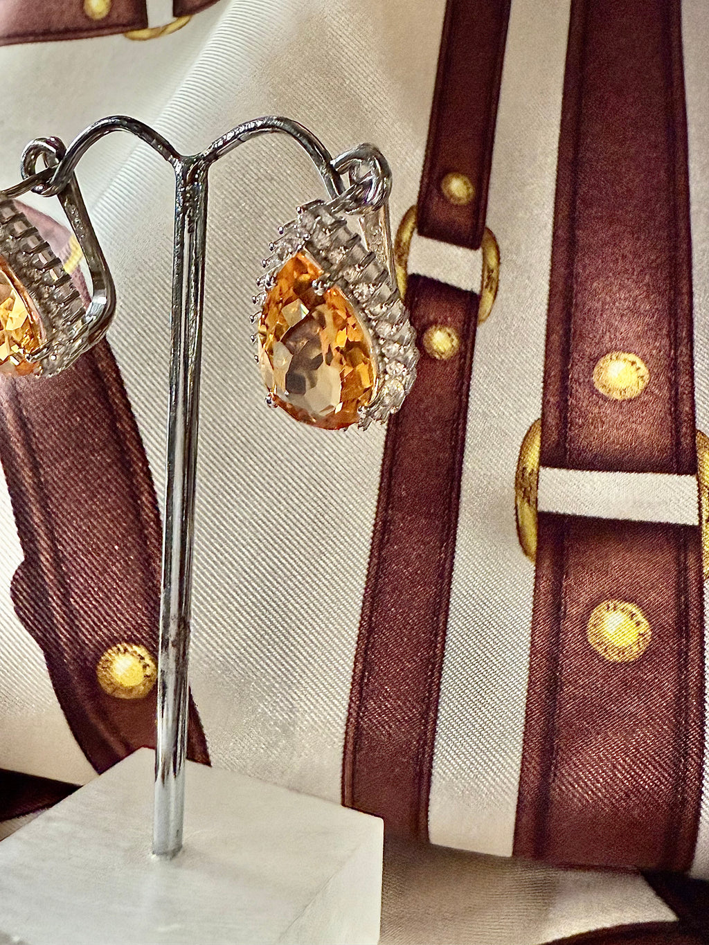 Boucles d’oreilles argent et citrine - Le boudoir luxe de Solenn
