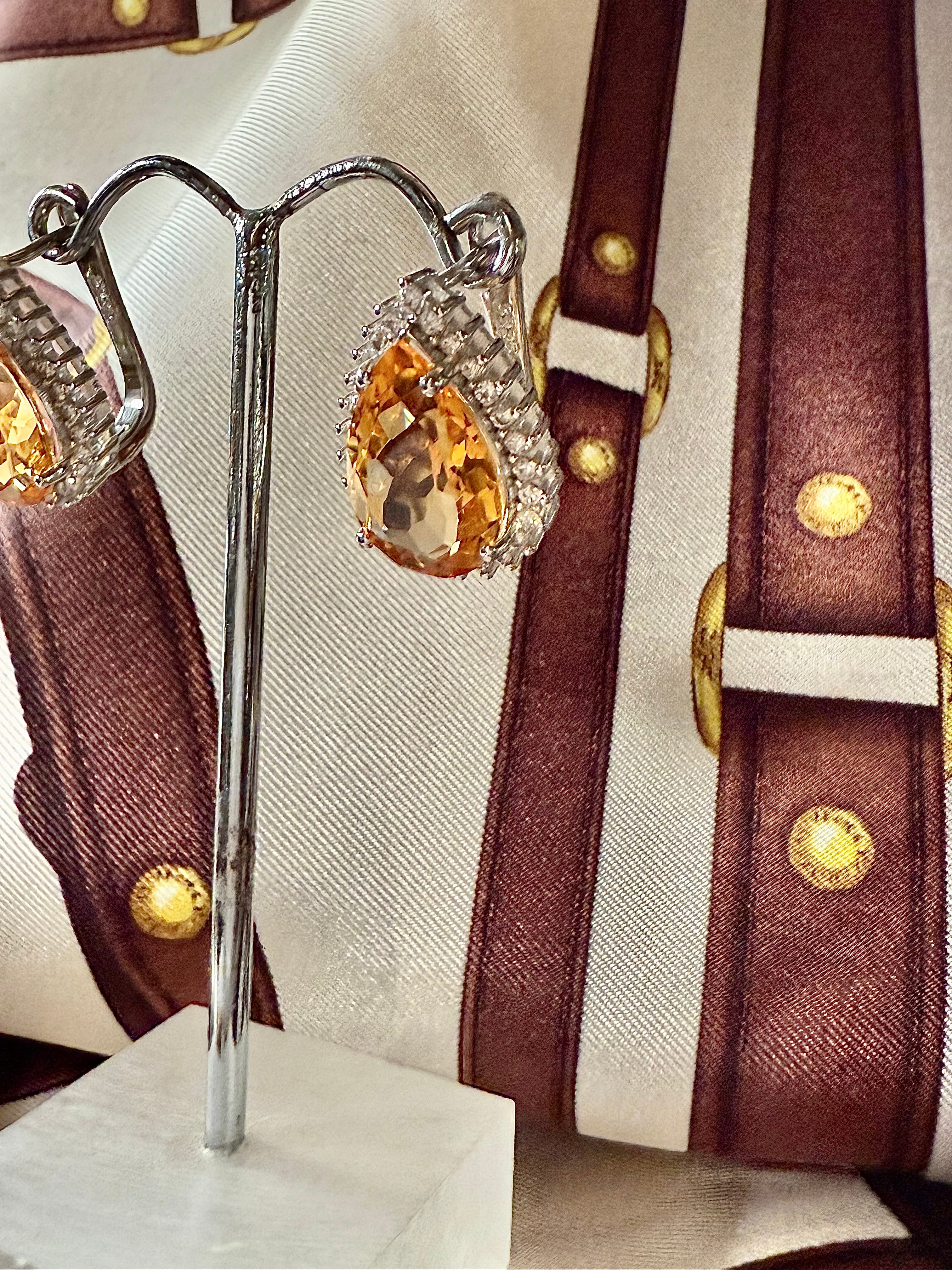 Boucles d’oreilles argent et citrine - Le boudoir luxe de Solenn