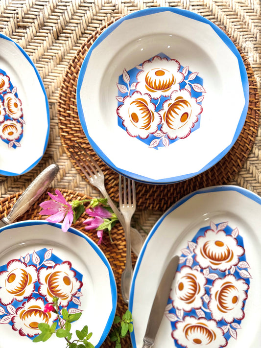 Assiettes creuses Creil et Montereau, art déco