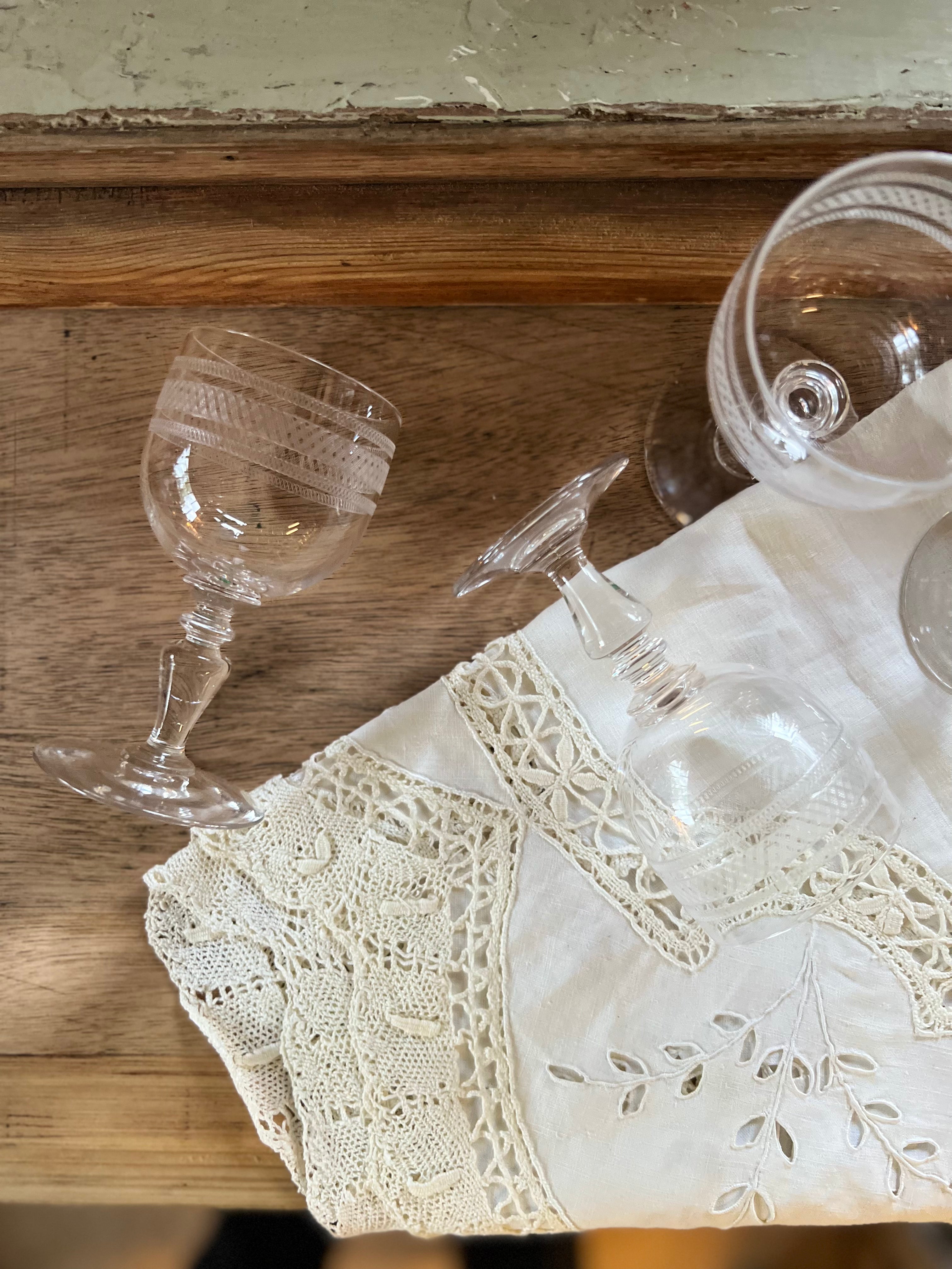 10 verres à vin blanc en cristal ciselé - Le boudoir luxe de Solenn