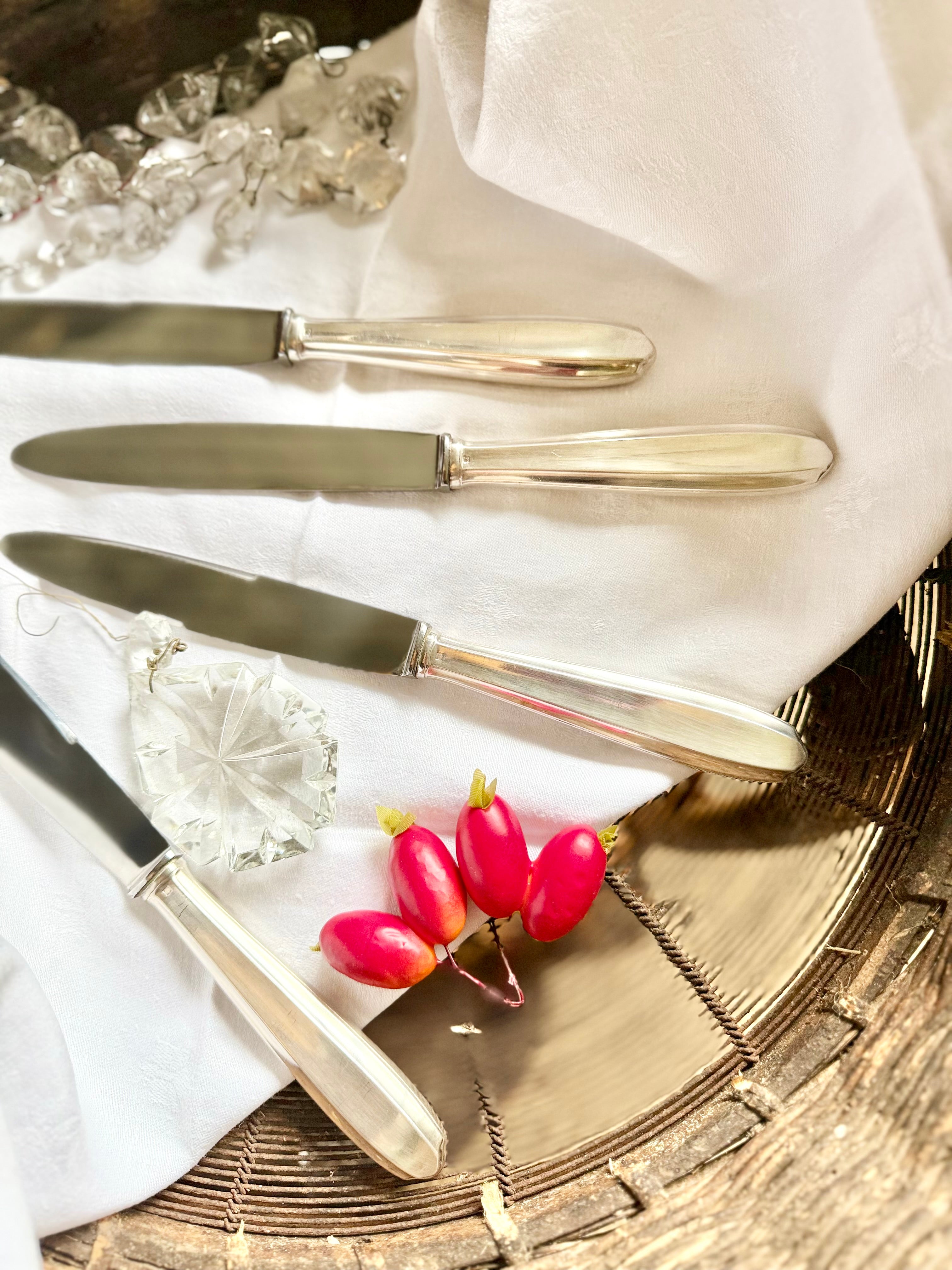 12 grands couteaux art déco en métal argenté - Le boudoir luxe de Solenn