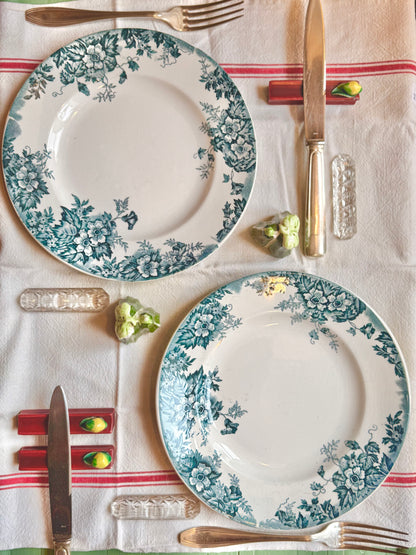 Assiettes plates Marie-Louise, terre de fer